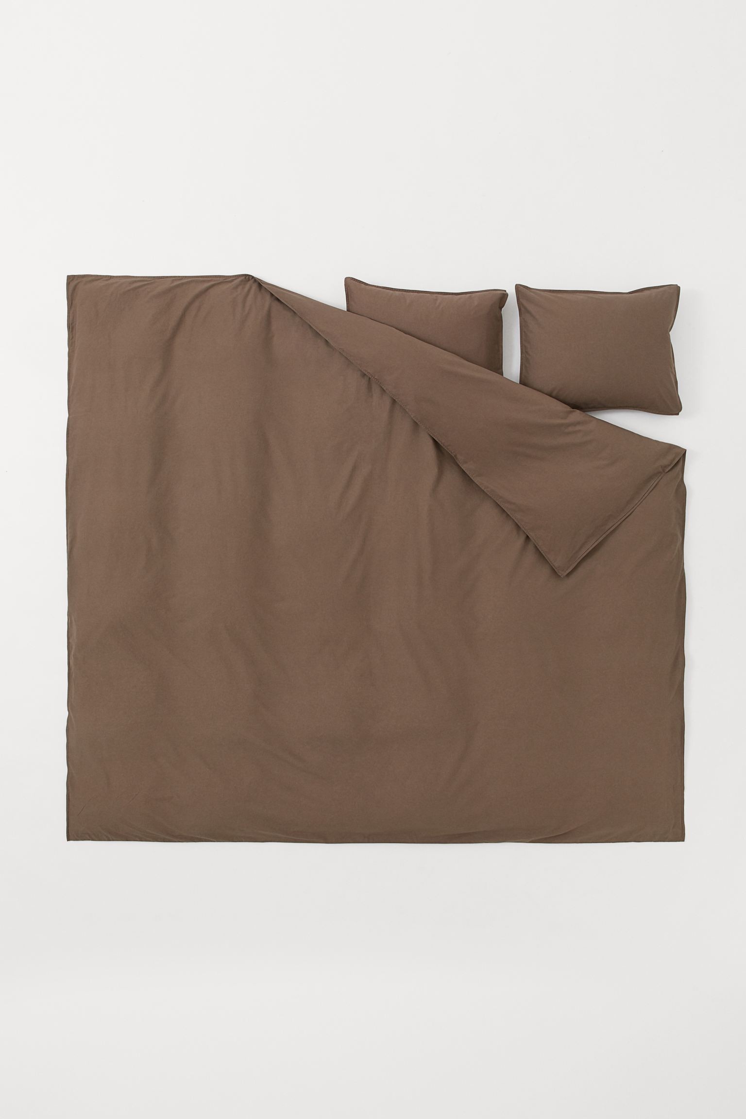 H&M Home Двуспальное постельное белье из хлопка, Темно коричневый, 200x200 + 50x60 0453853043 0453853043