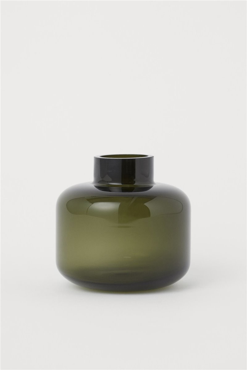 H&M Home Маленькая стеклянная ваза, Темно-зеленый 0788297002 | 0788297002