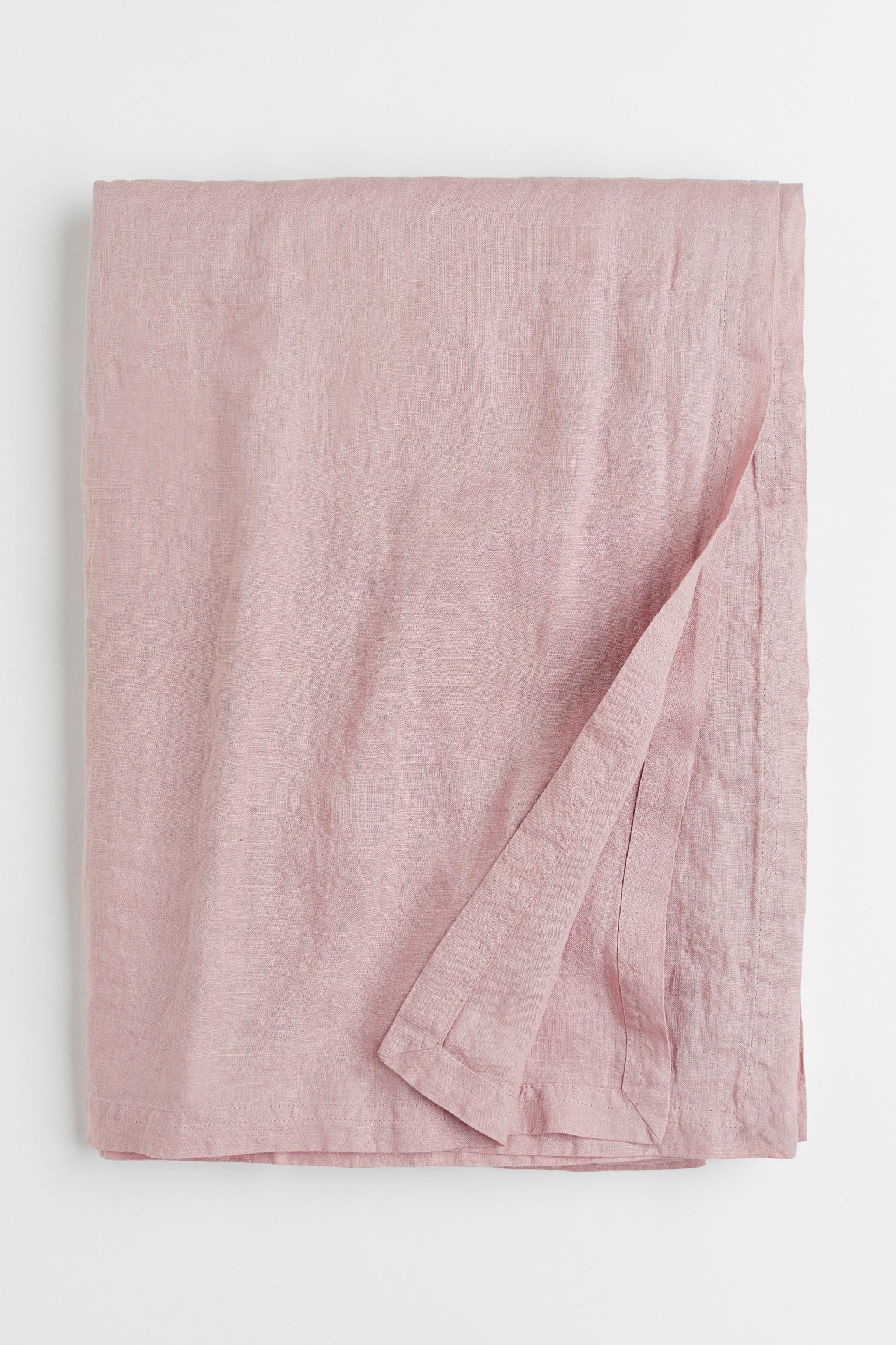 H&M Home Скатерть из выстиранного льна, Светло-розовый бежевый, 140x320 0867158012 | 0867158012