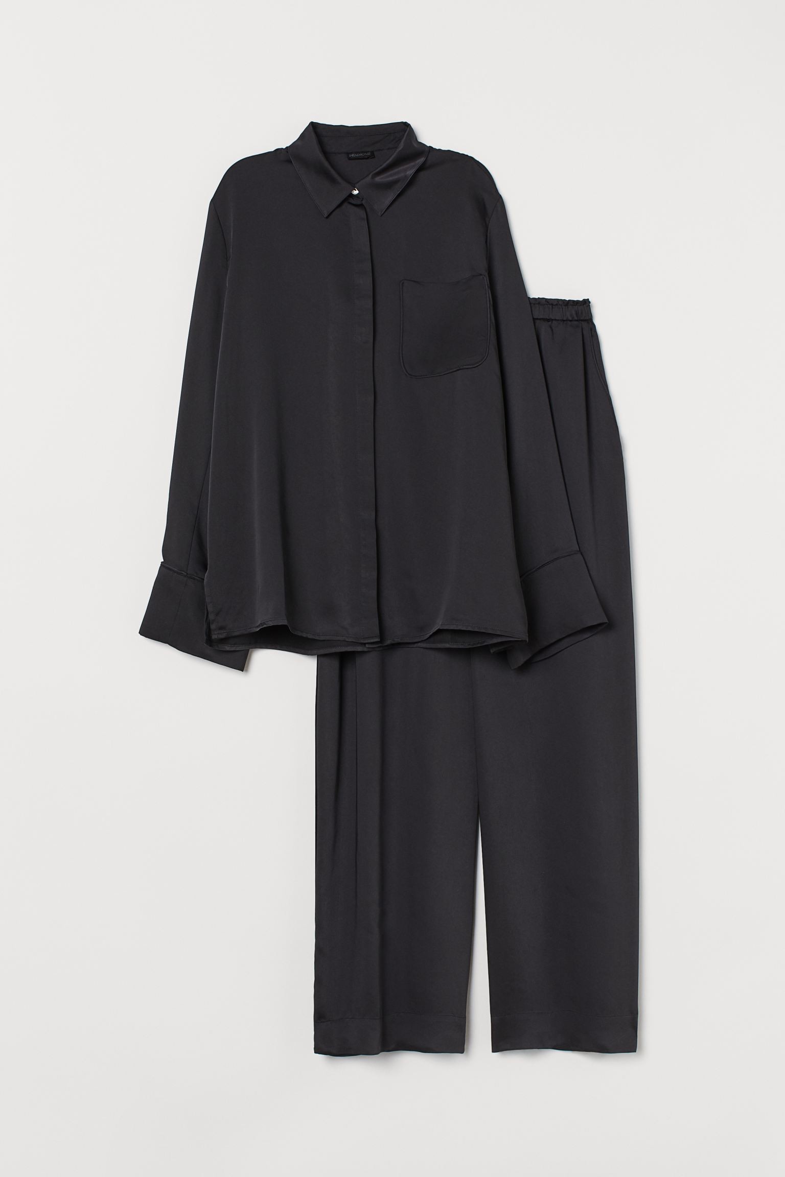 H&M Home Сатиновая пижама, Черный, Разные размеры 0892092001 | 0892092001