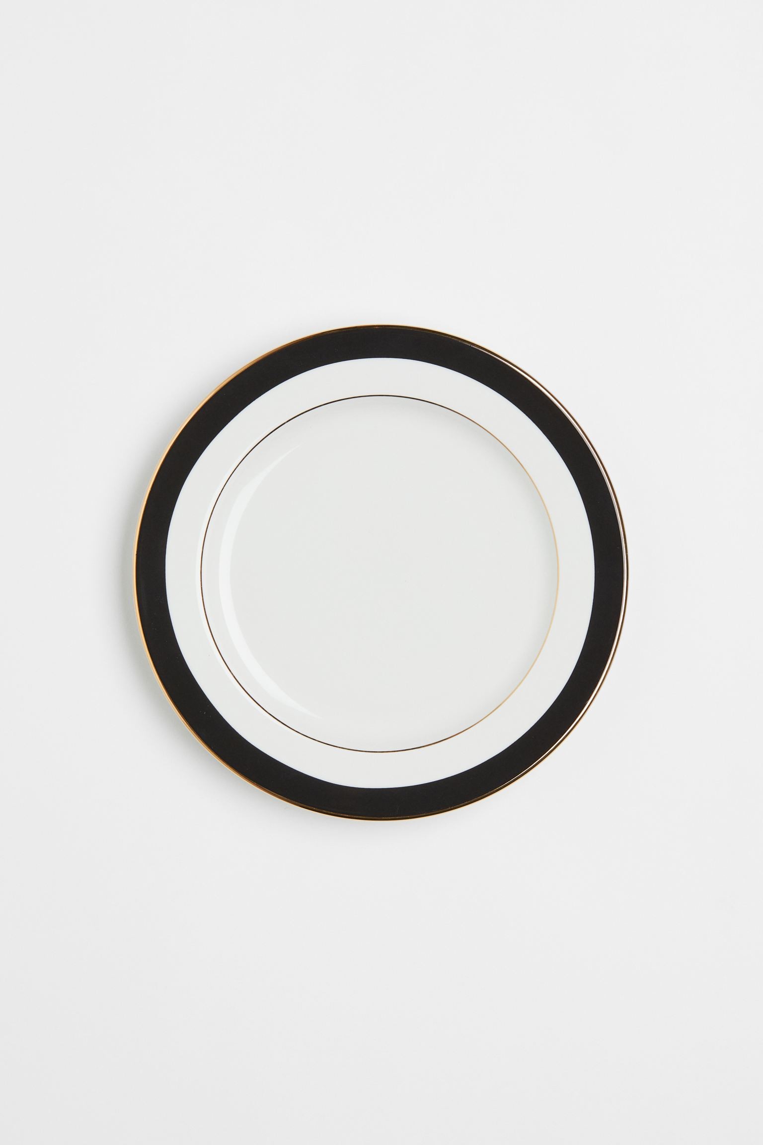 H&M Home Фарфоровая тарелка, белый черный 0912079001 | 0912079001