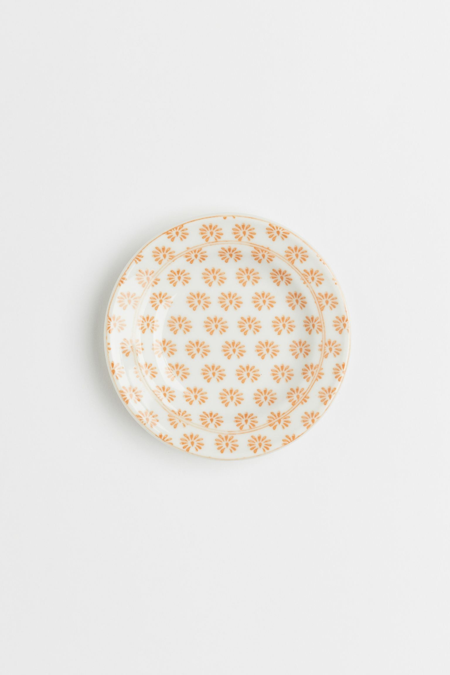 H&M Home Фарфоровая тарелка, Белые/Оранжевые цветы 0959168002 | 0959168002