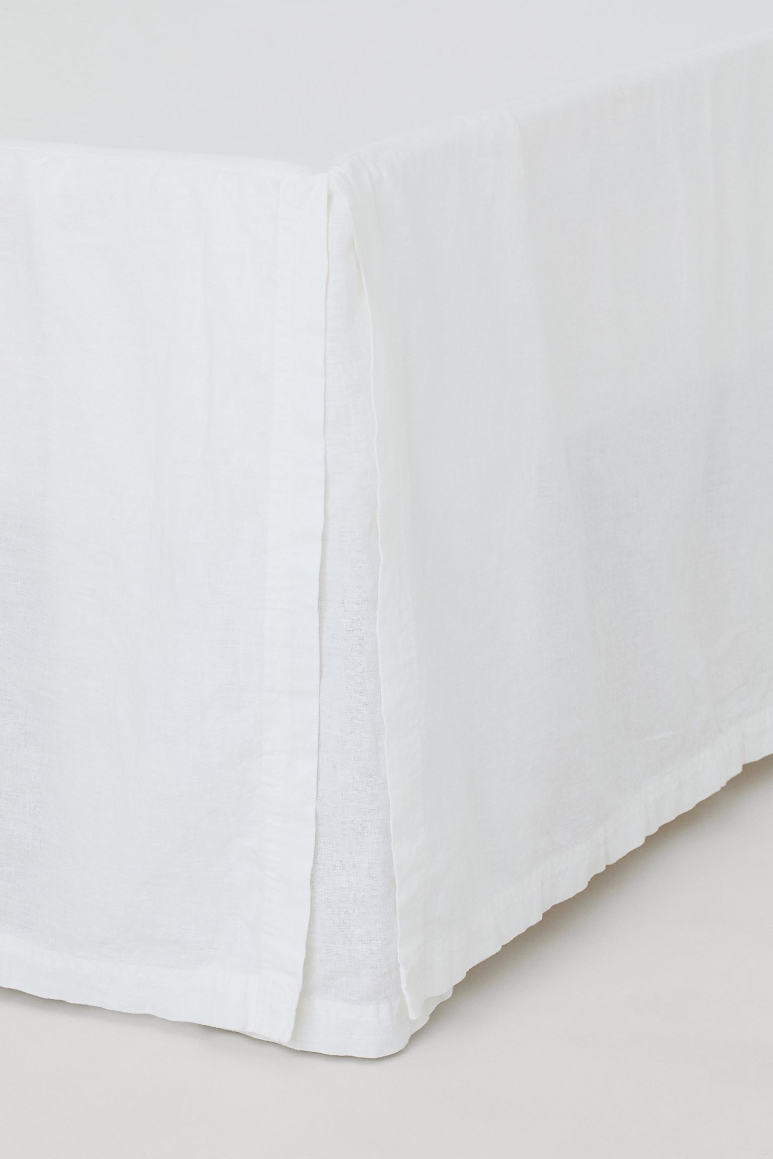 H&M Home Подзор для кровати примесью льна, Белый, Разные размеры 1034985001 | 1034985001