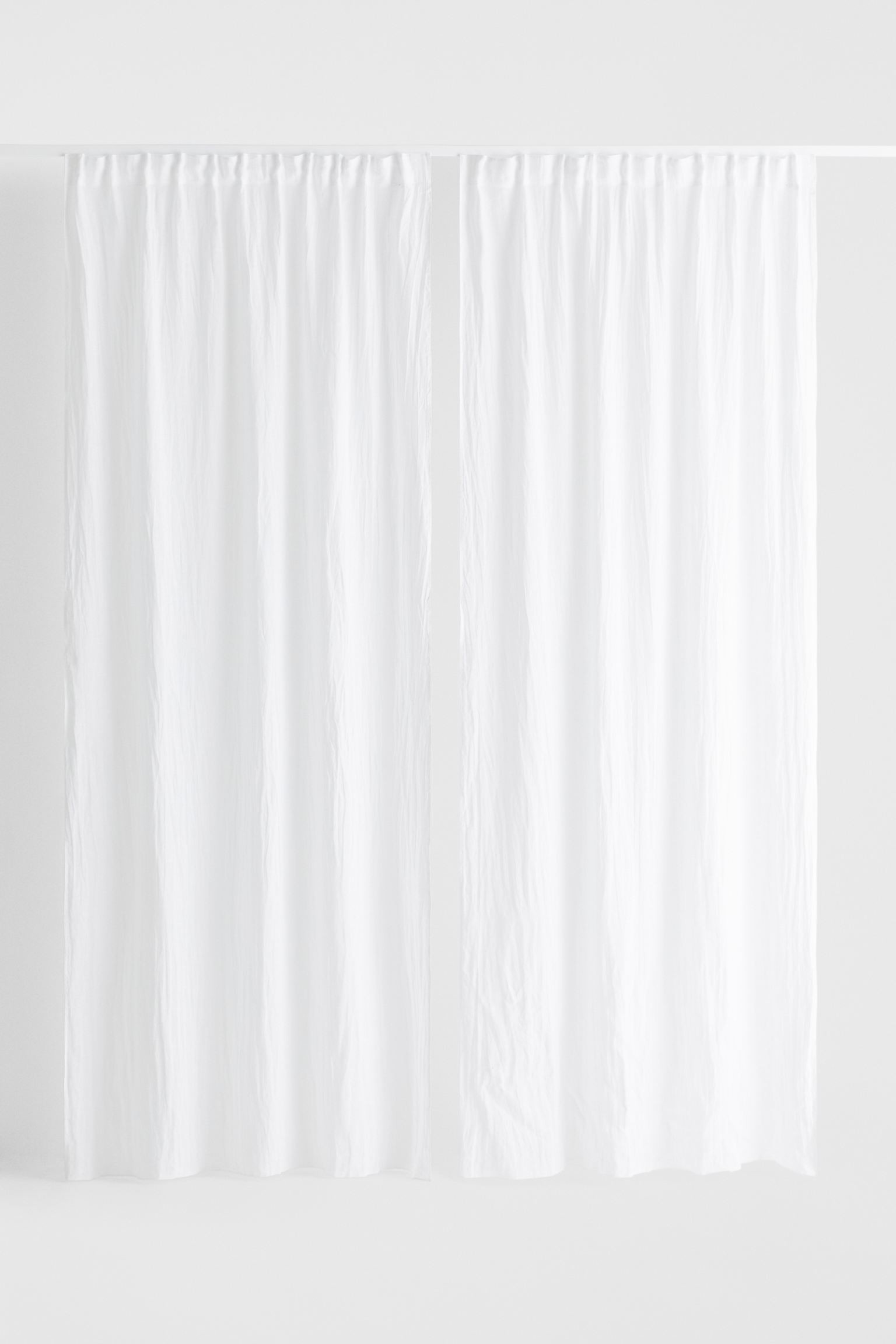 H&M Home Льняная штора, 2 шт., Белый, 150x300 0976822001 | 0976822001