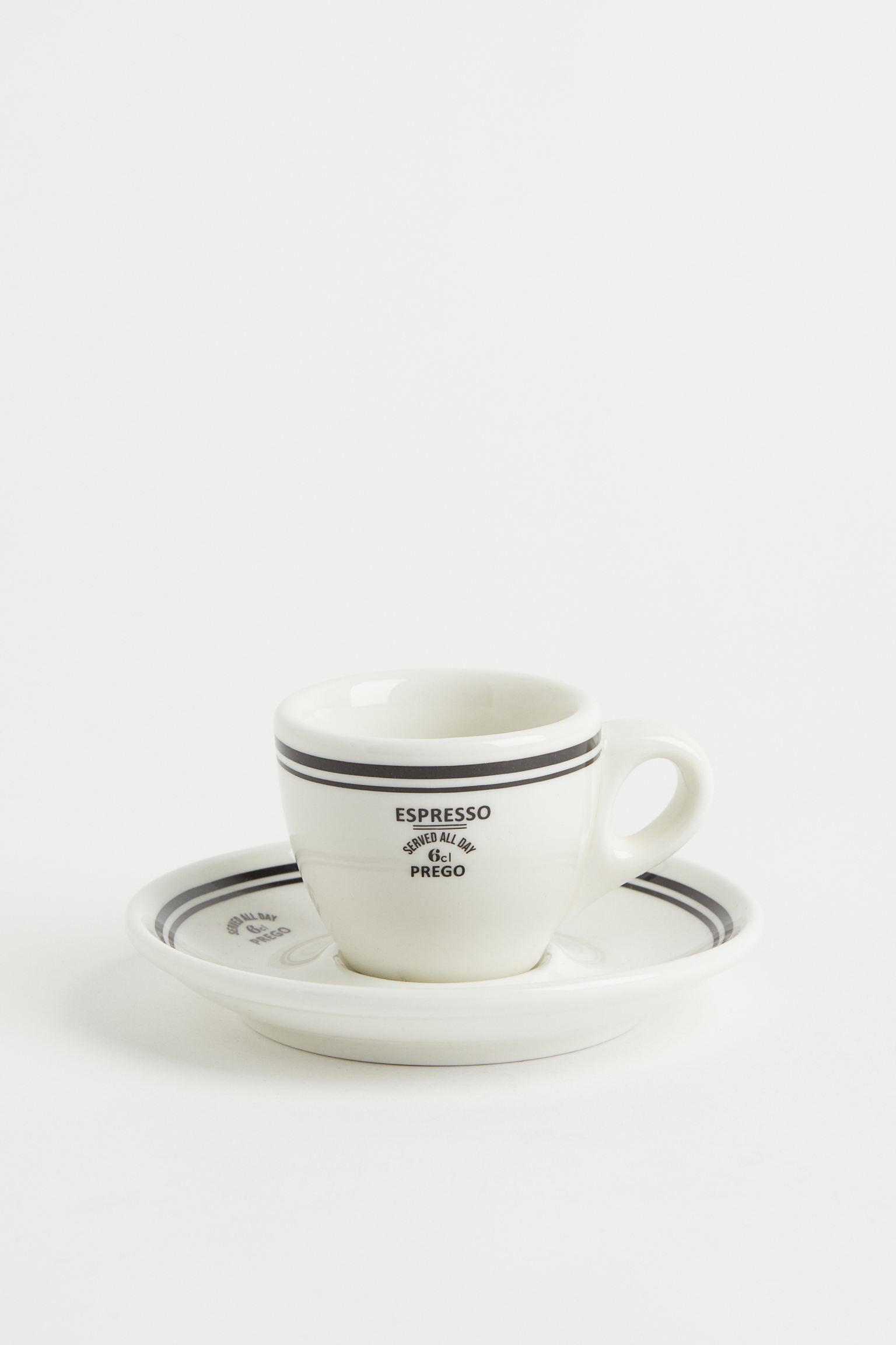 H&M Home Чашка для эспрессо и блюдце, белый черный 0989254002 | 0989254002