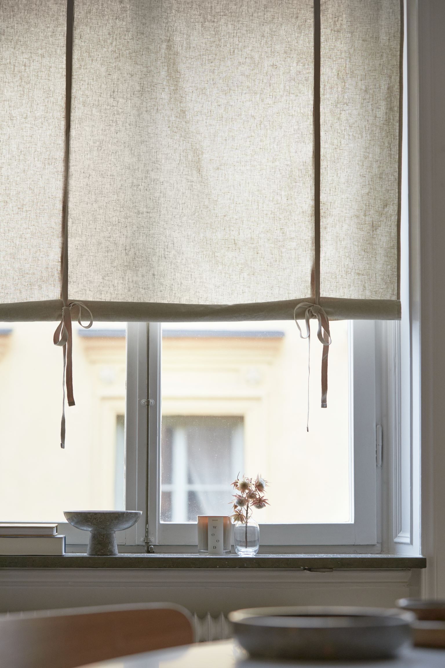 H&M Home Рулонная штора со льном, светло-бежевый, Разные размеры 0991711001 | 0991711001