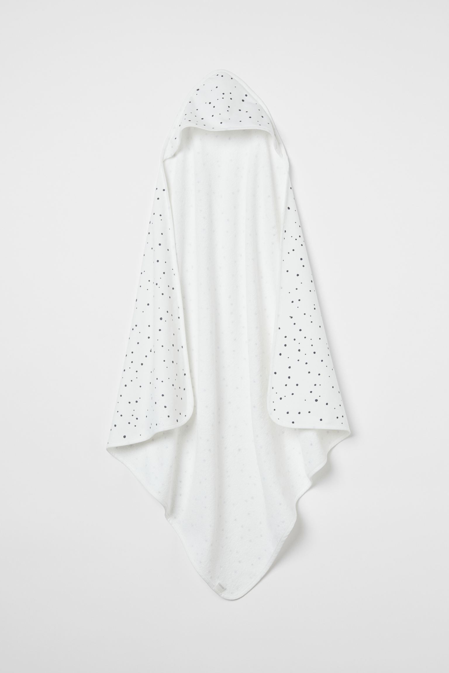 H&M Home Банное полотенце с капюшоном, Белый/Точки, 80x80 0992005001 | 0992005001