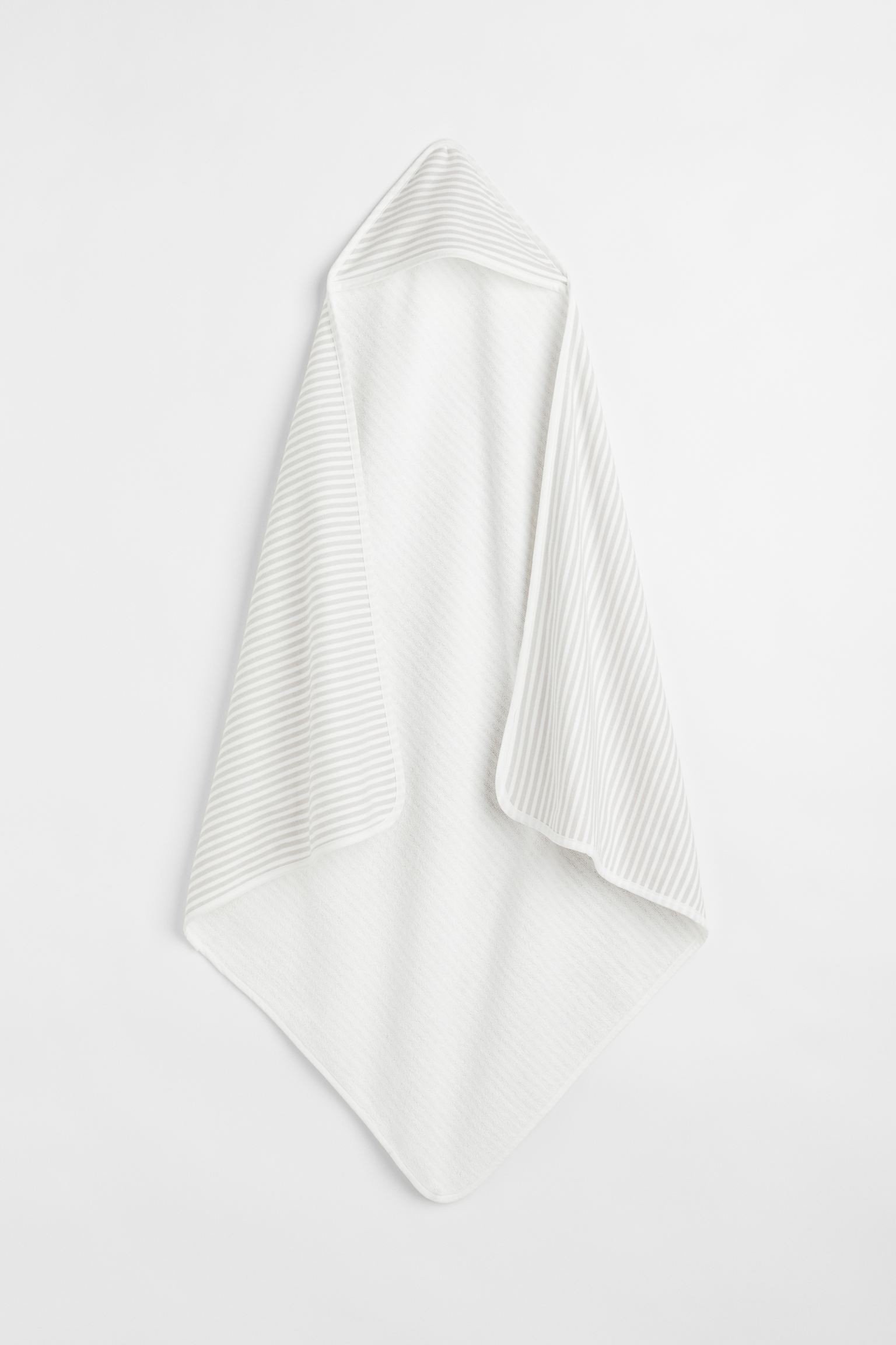H&M Home Банное полотенце с капюшоном, Светло-серый/Полосатый, 80x80 0992005003 | 0992005003