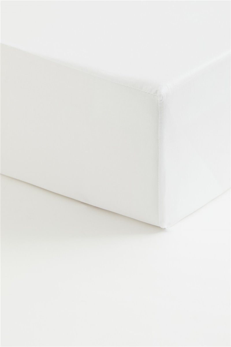 H&M Home Сатиновая простынь на резинке, Белый, 160x200 1000739001 | 1000739001