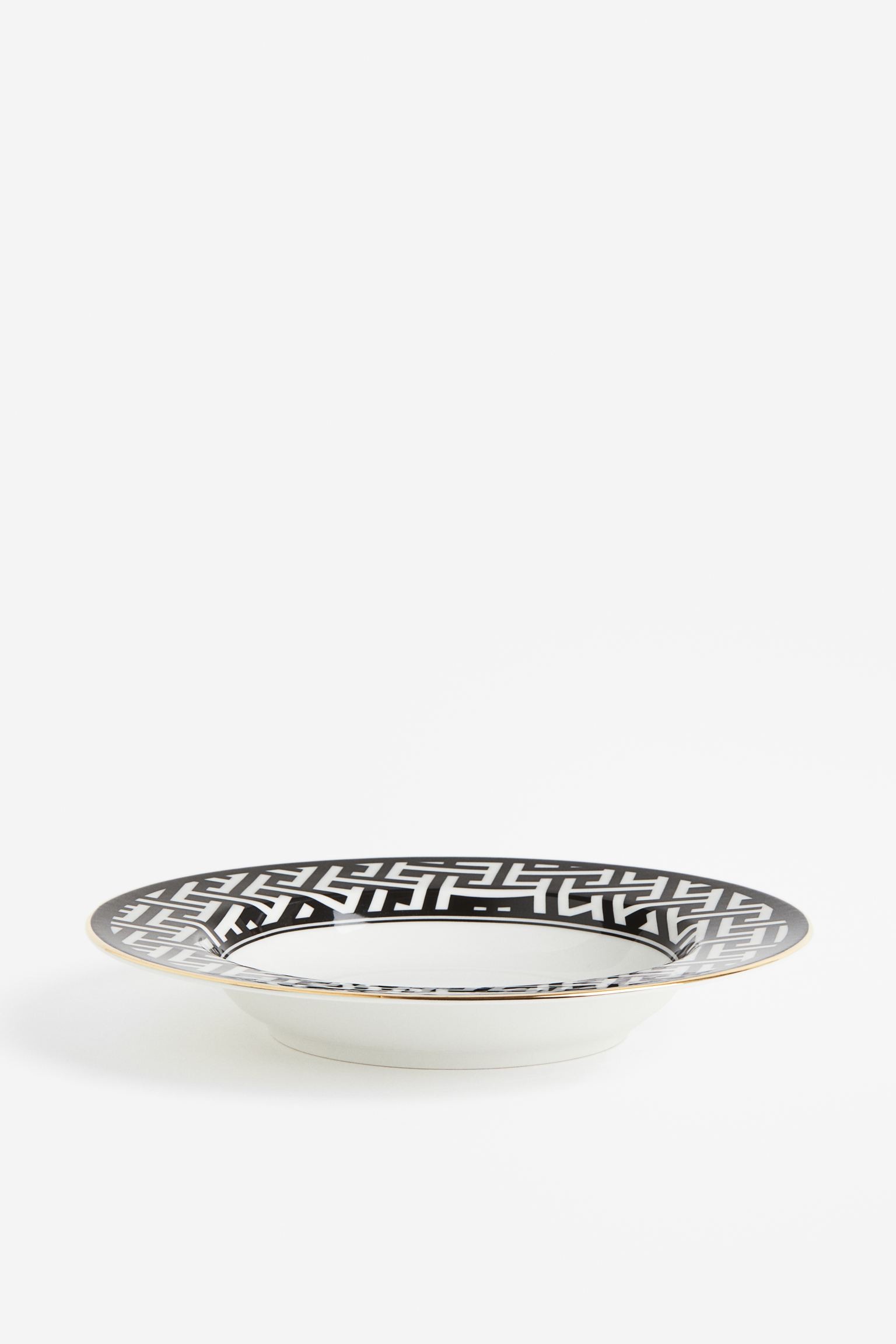 H&M Home Глубокая фарфоровая тарелка, Черный/Узор 1008025005 | 1008025005