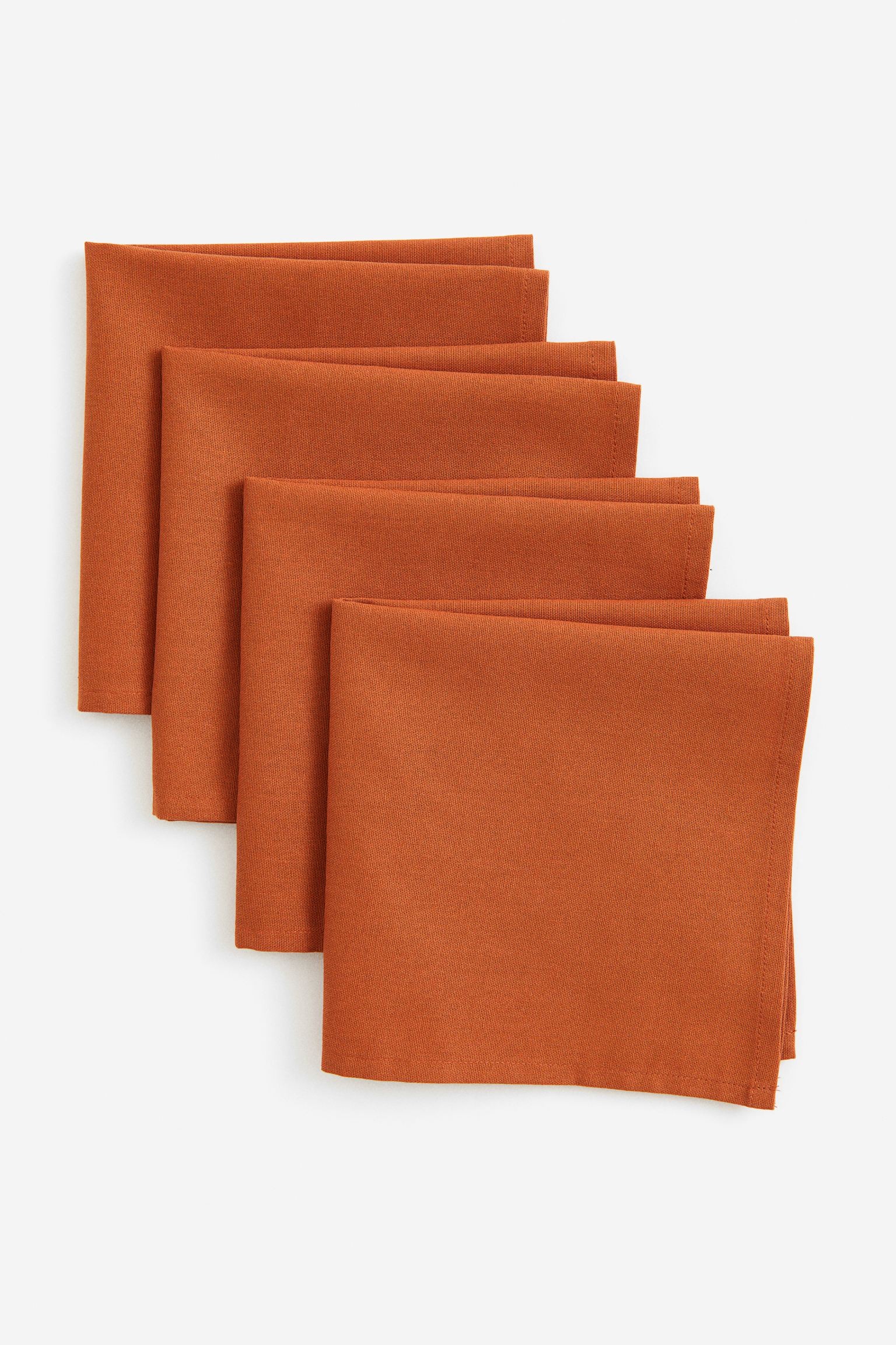 H&M Home Хлопковая салфетка, 4 шт., Темно-оранжевый, 40x40 1025093009 | 1025093009