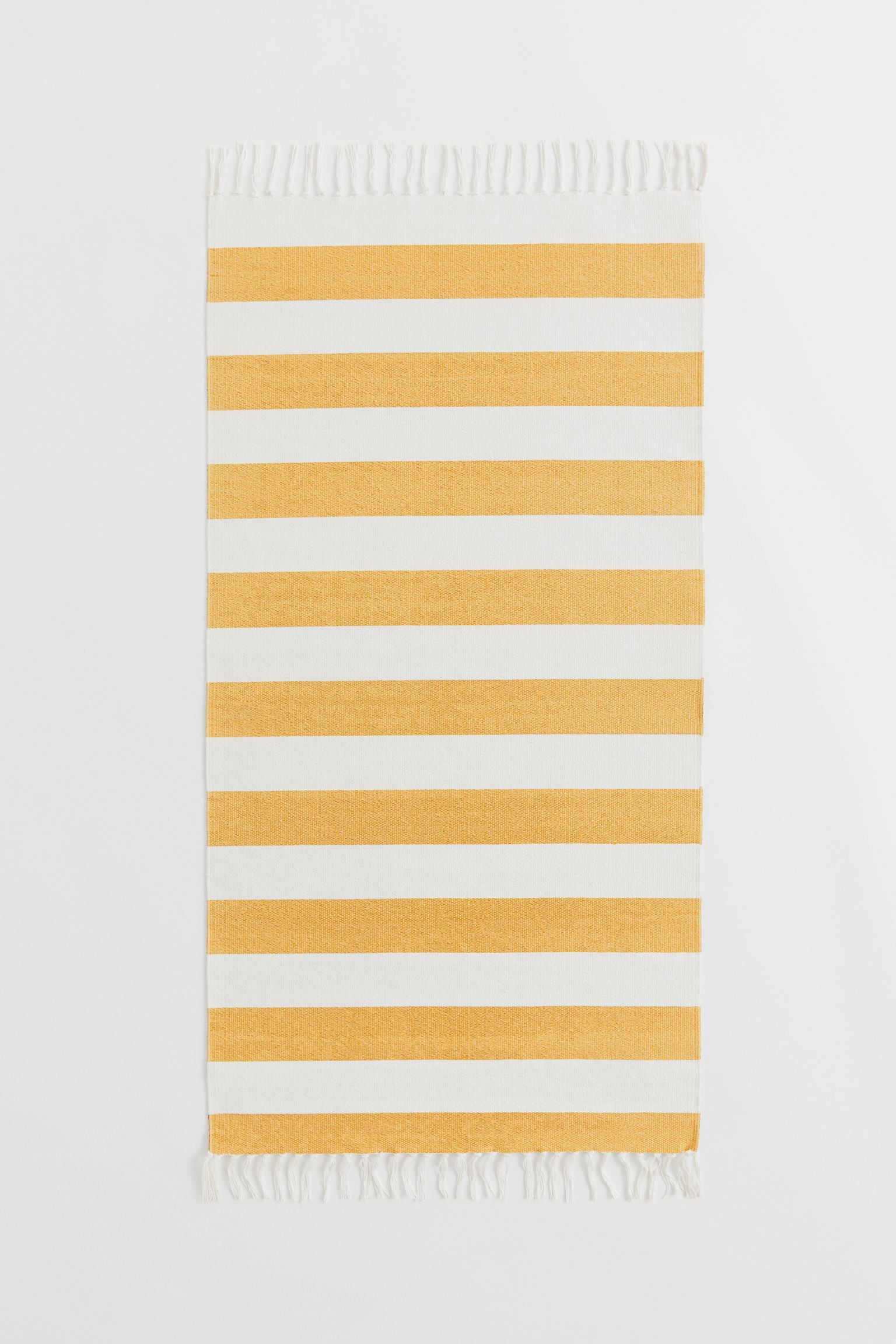 H&M Home Хлопковый ковер в полоску, Желтый/Полосатый, 70x140 1025421001 | 1025421001