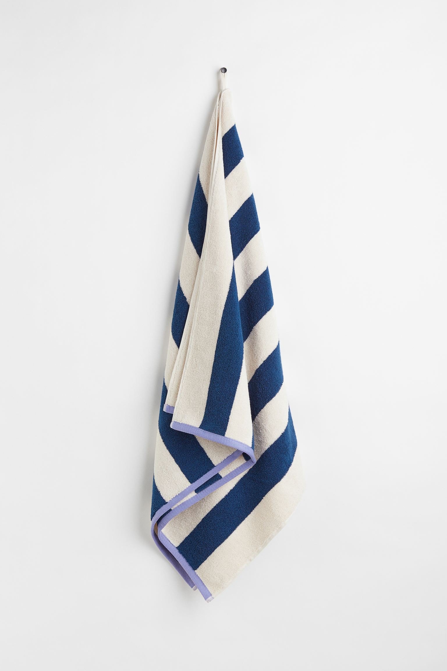 H&M Home Пляжное полотенце в полоски, Темно-синий/Светло-бежевый, 80x165 1062313003 | 1062313003