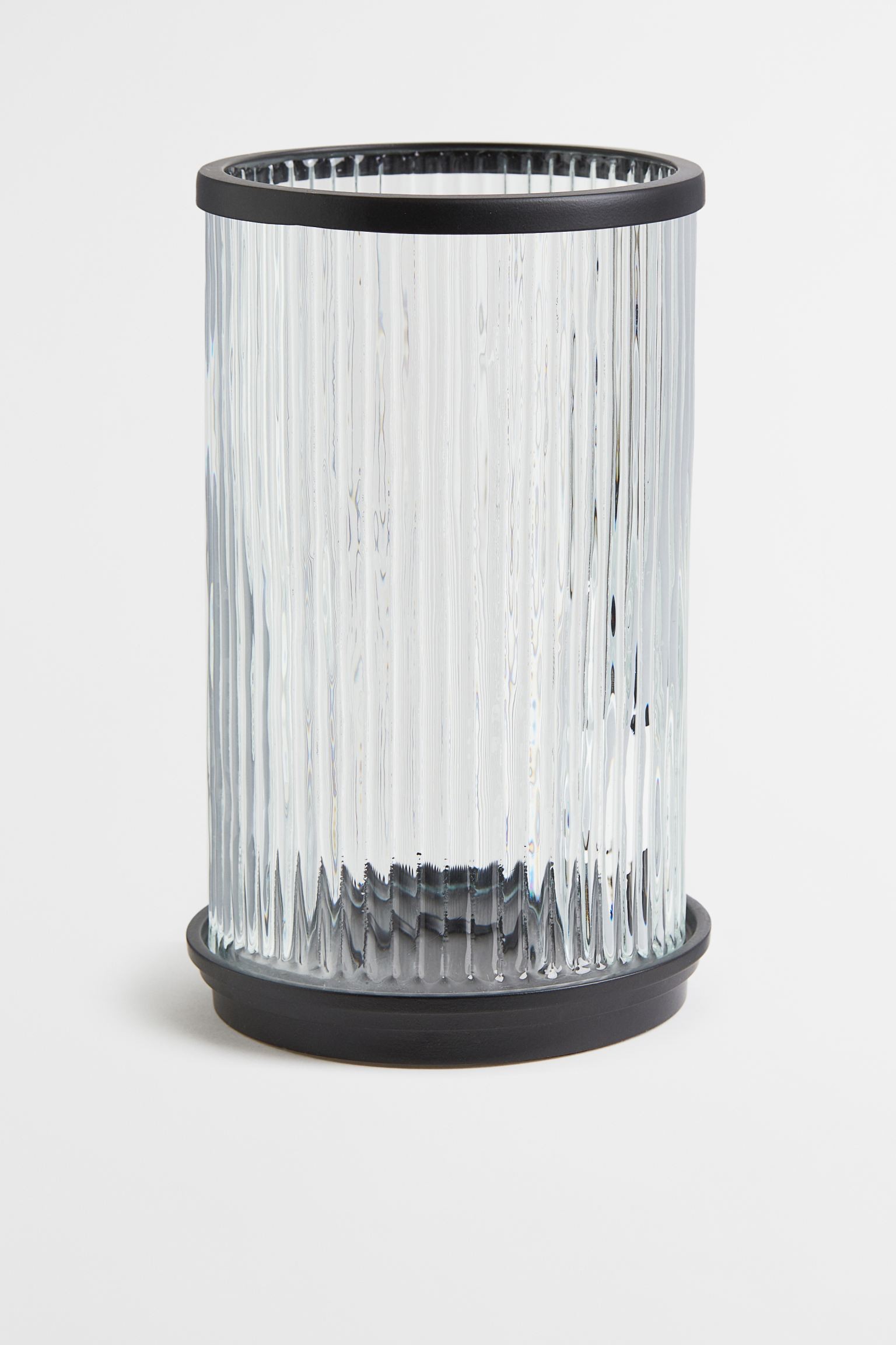 H&M Home Большой подсвечник из прозрачного рифленого стекла, Черный 1066698001 | 1066698001