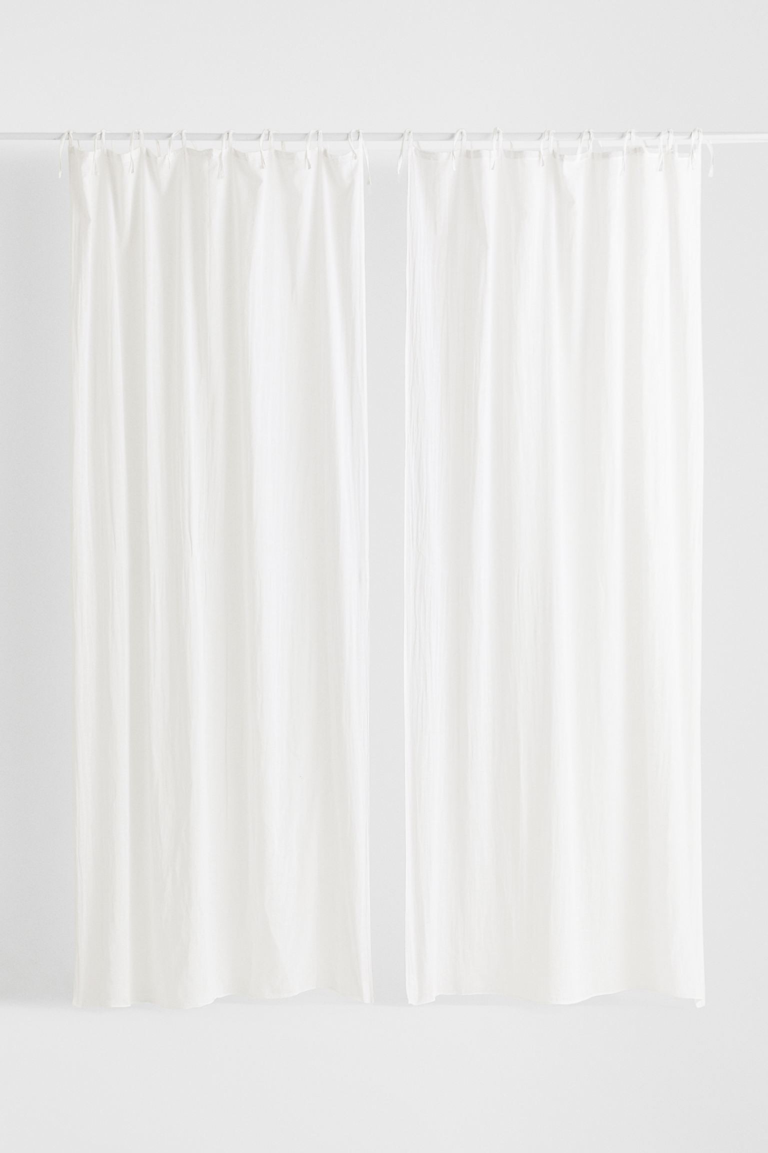 H&M Home Гардина из смесовой льняной ткани, 2 шт., Белый, 150x300 1067964001 | 1067964001