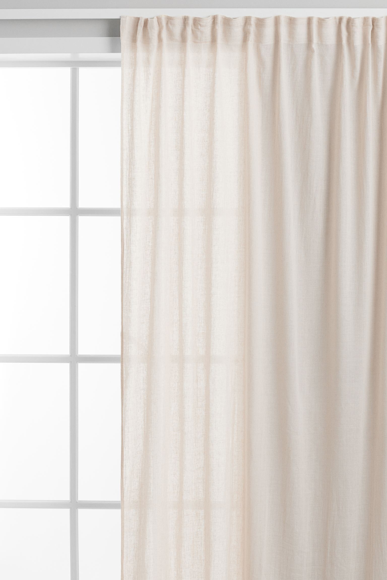 H&M Home Широкая штора с мультифункциональной тесьмой, светло-бежевый, Разные размеры 1072160002 | 1072160002