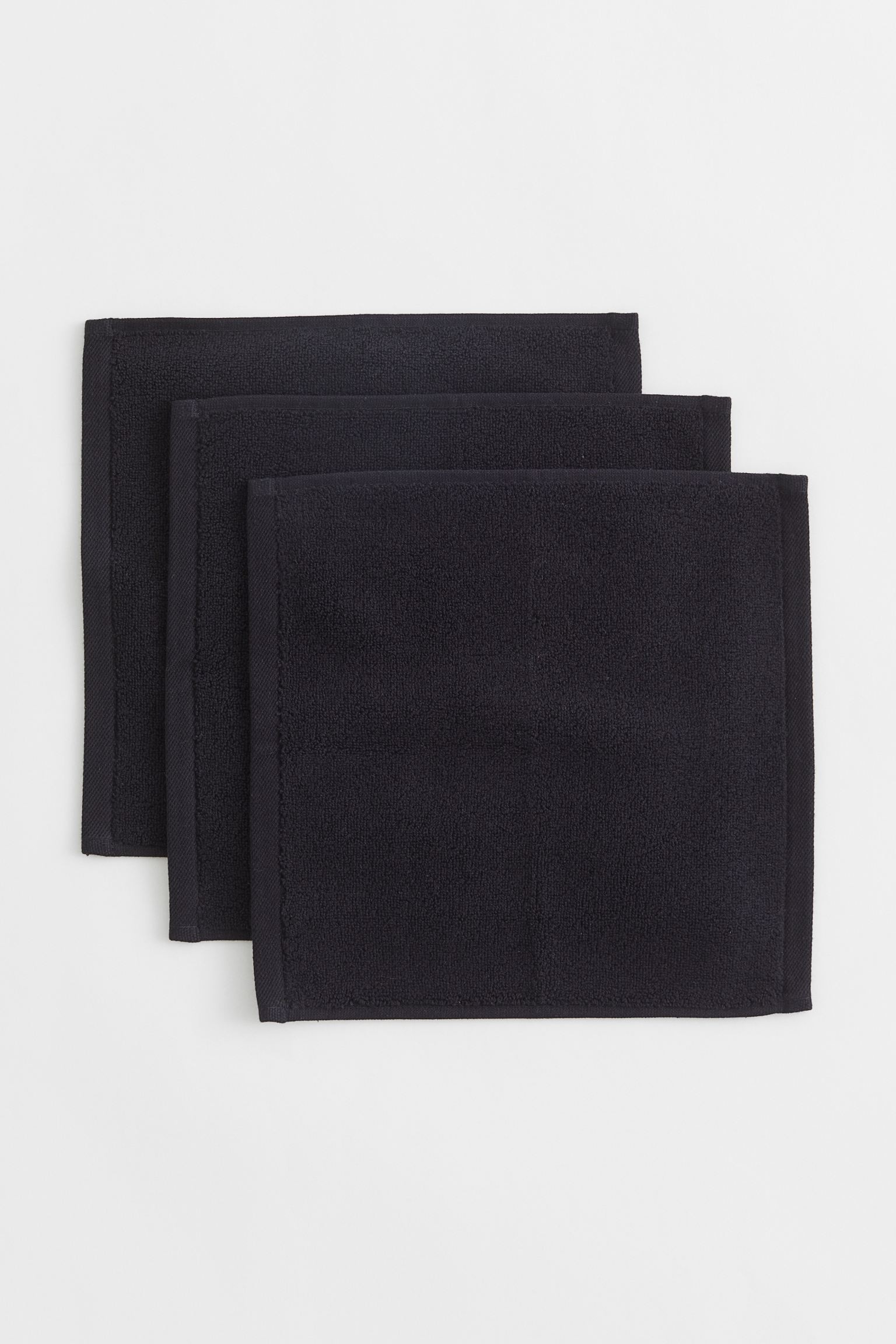 H&M Home Махровое полотенце для лица, 3 шт., Черный, 30x30 1074991002 | 1074991002