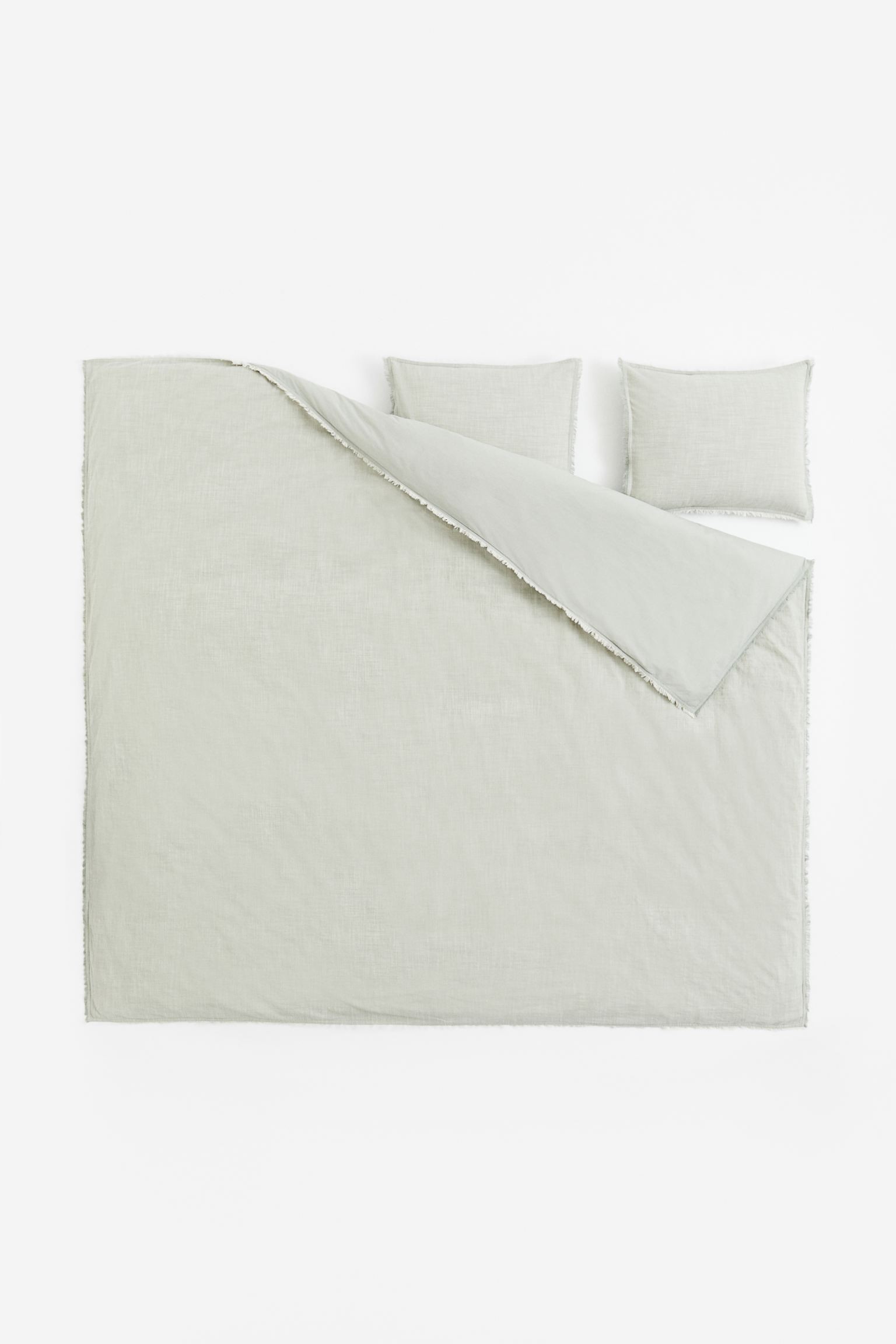 H&M Home Двуспальное постельное белье меланж, Ярко-зеленый шалфей, Разные размеры 1076555004 | 1076555004