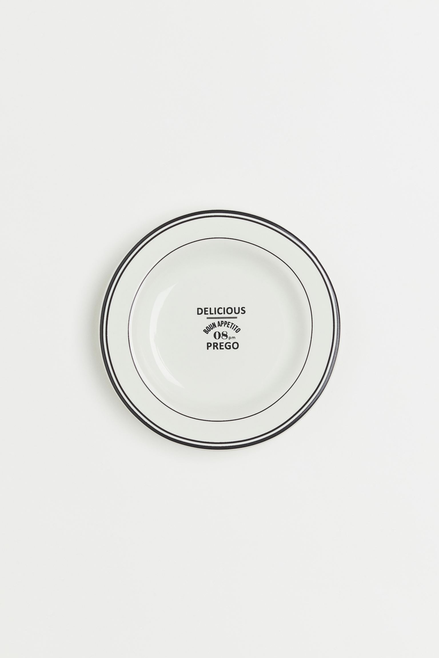 H&M Home Маленькая керамическая тарелка, белый черный 1092341002 | 1092341002