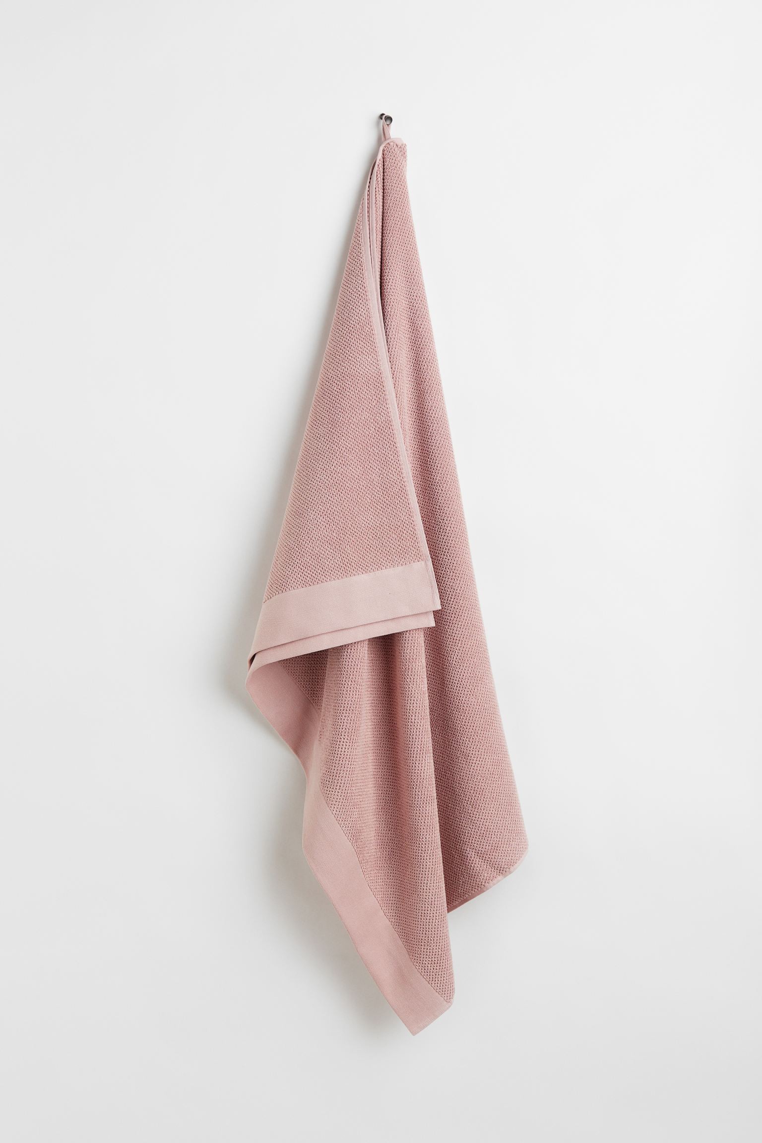 H&M Home Большое банное полотенце из хлопковой махры, светло-розовый, 100x150 1097301009 | 1097301009
