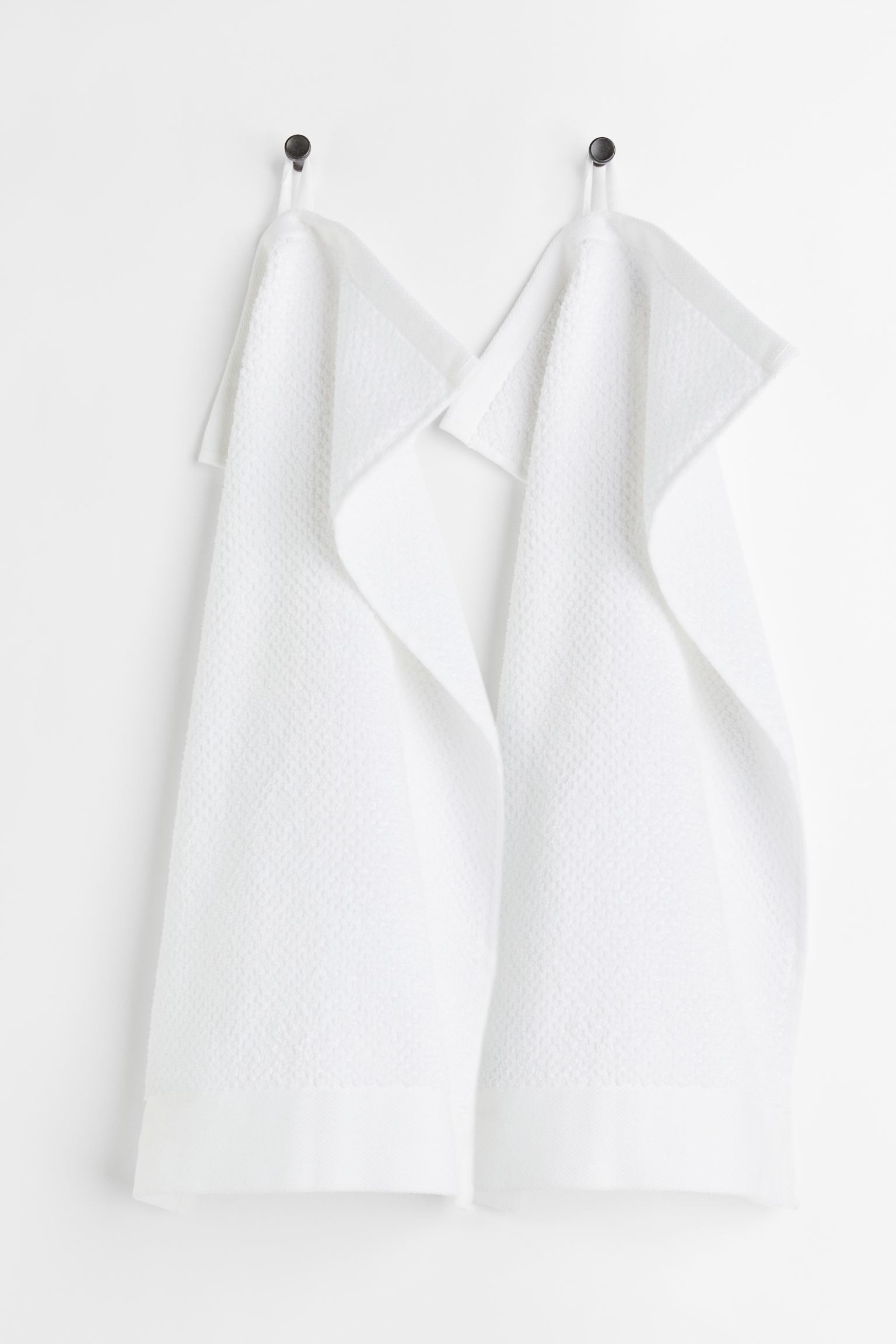H&M Home Махровое гостевое полотенце, 2 шт., Белый, 30x50 1097511010 | 1097511010