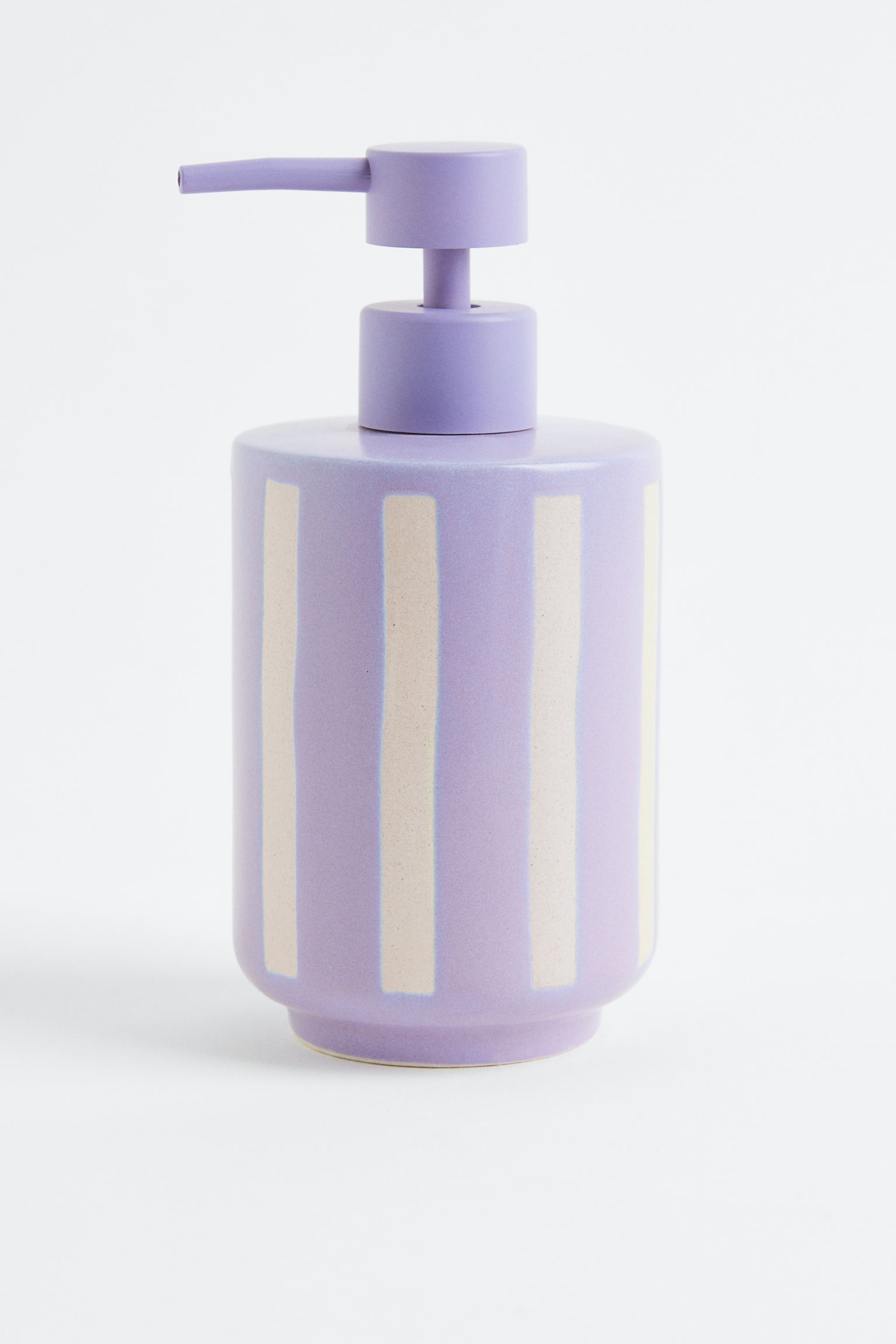 H&M Home Керамический дозатор для мыла, Светло-фиолетовый/Полосатый 1109037003 | 1109037003