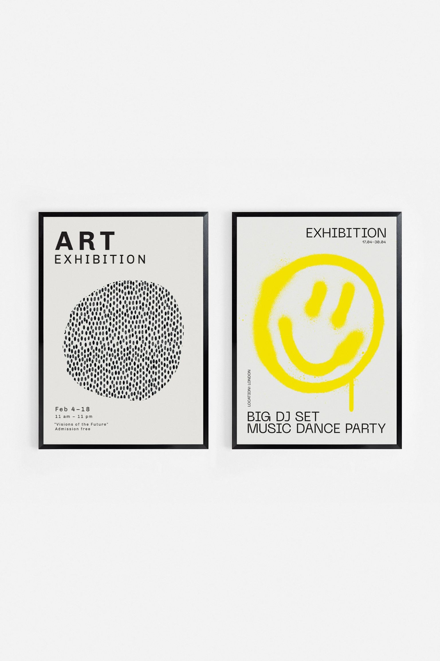 Postery Набор плакатов для выставки - желтый/черный/белый 1177168001 | 1177168001