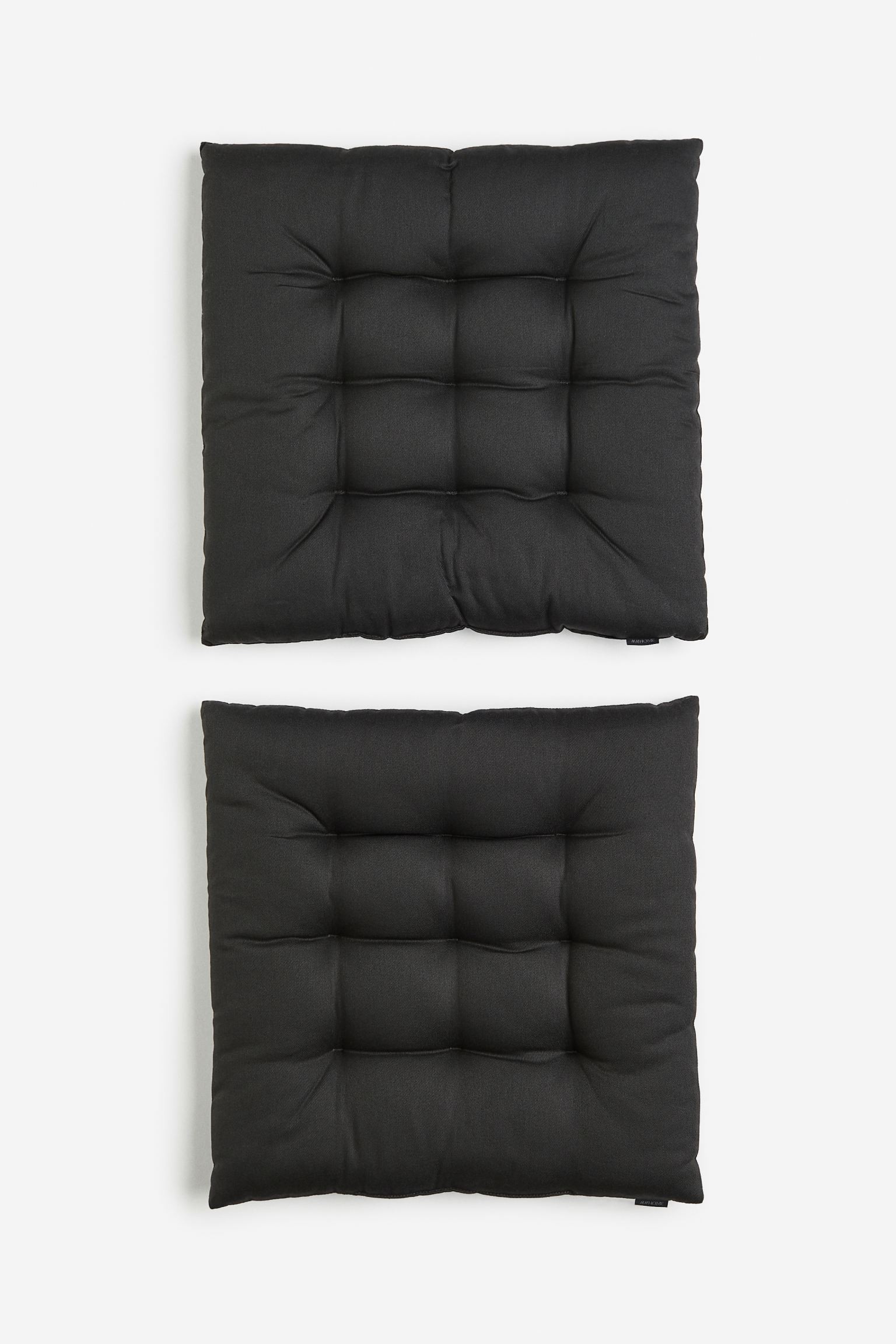 H&M Home Хлопковая подушка на стул, 2 шт., Антрацитово-серый, 38x38 1178516002 | 1178516002