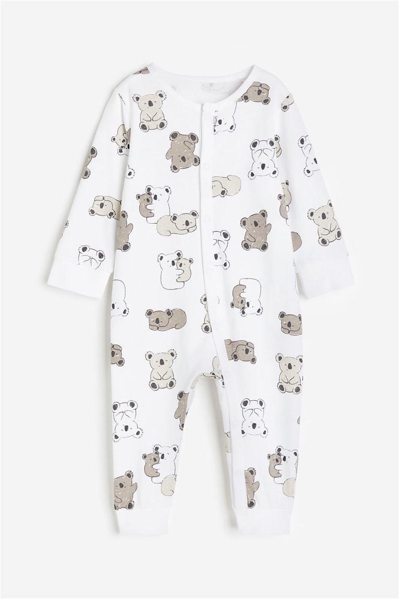 H&M Home Узорчатая цельная пижама, Белый/Коалы, Разные размеры 1200792010 | 1200792010