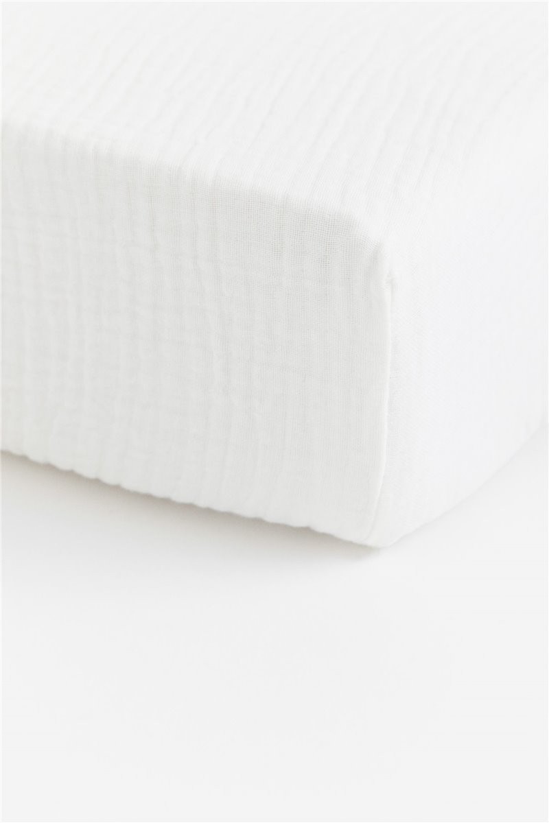 H&M Home Муслиновая простыня на резинке, Белый, 60x120 1202011005 | 1202011005