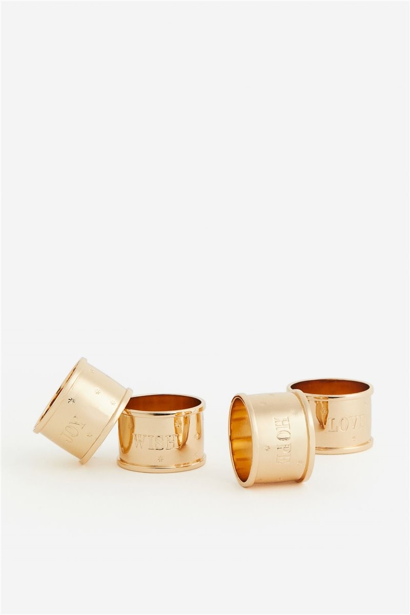 H&M Home Металлические кольца для салфеток, 4 шт., Золото 1203550001 | 1203550001