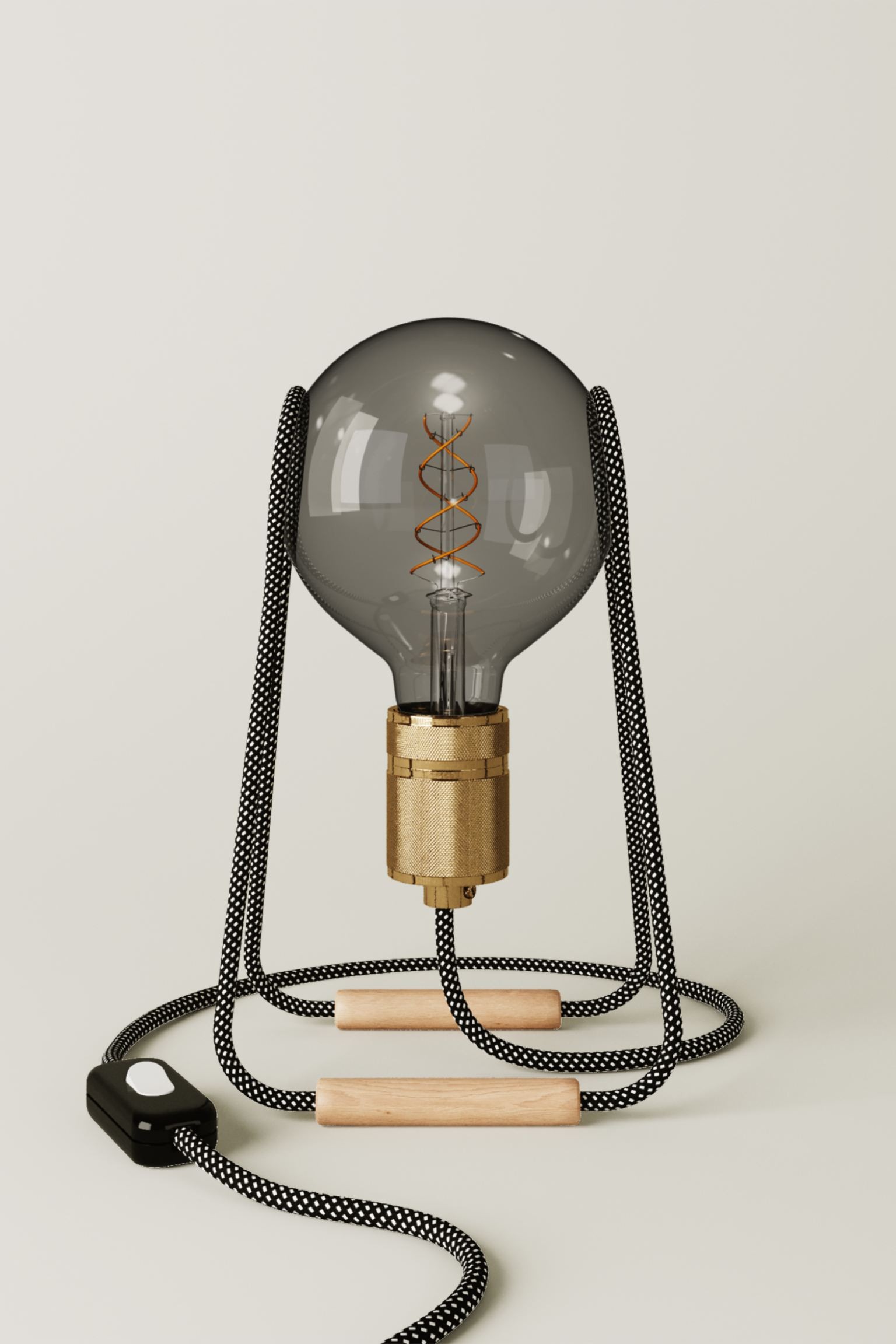 Creative-Cables Настольная лампа Taché с лампочкой - черный и белый/латунь 1204379001 | 1204379001