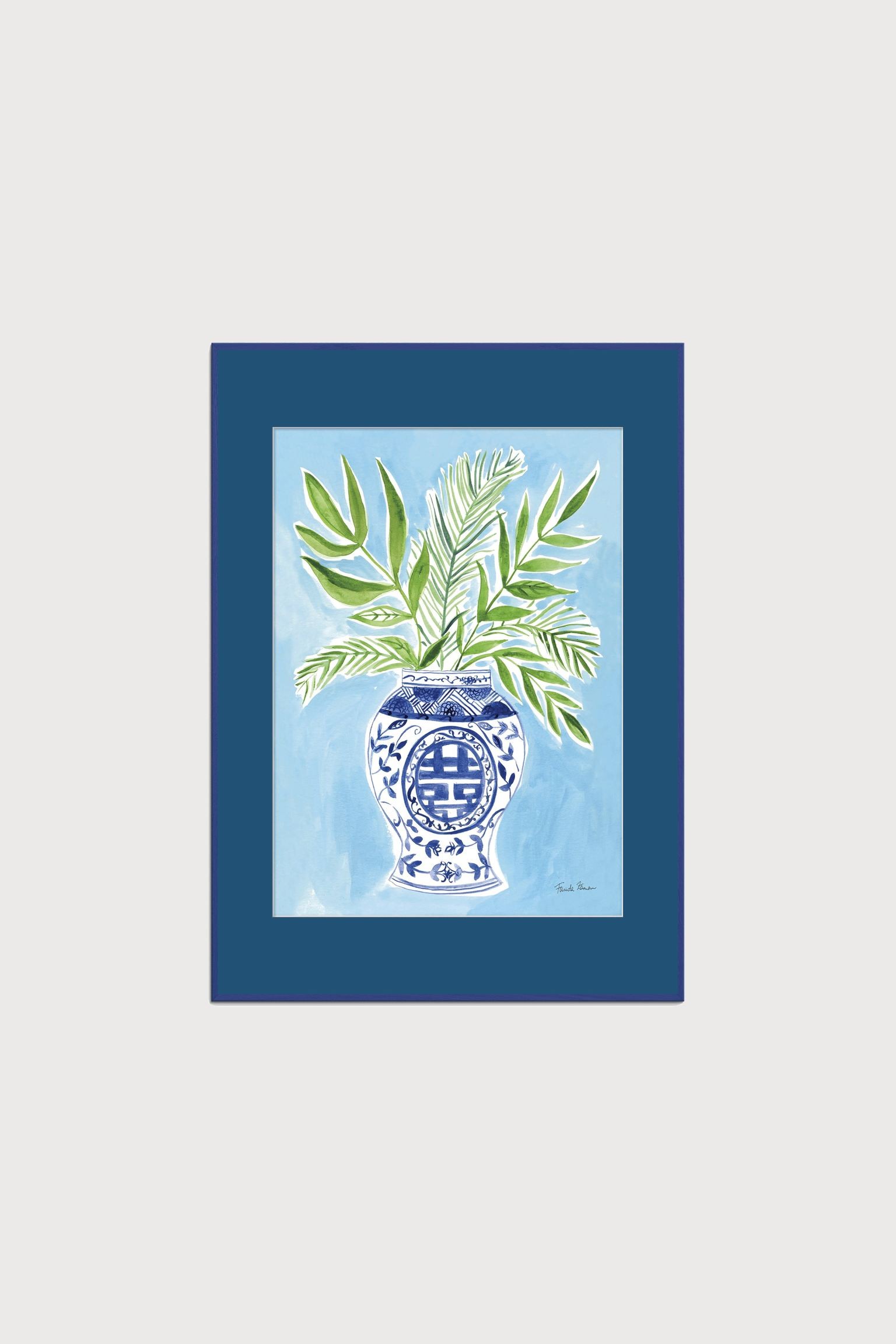 Poster & Frame Wild Apple - Elegant Chinoiserie Ii (в рамке) - Синий/цветы 1204732001 | 1204732001