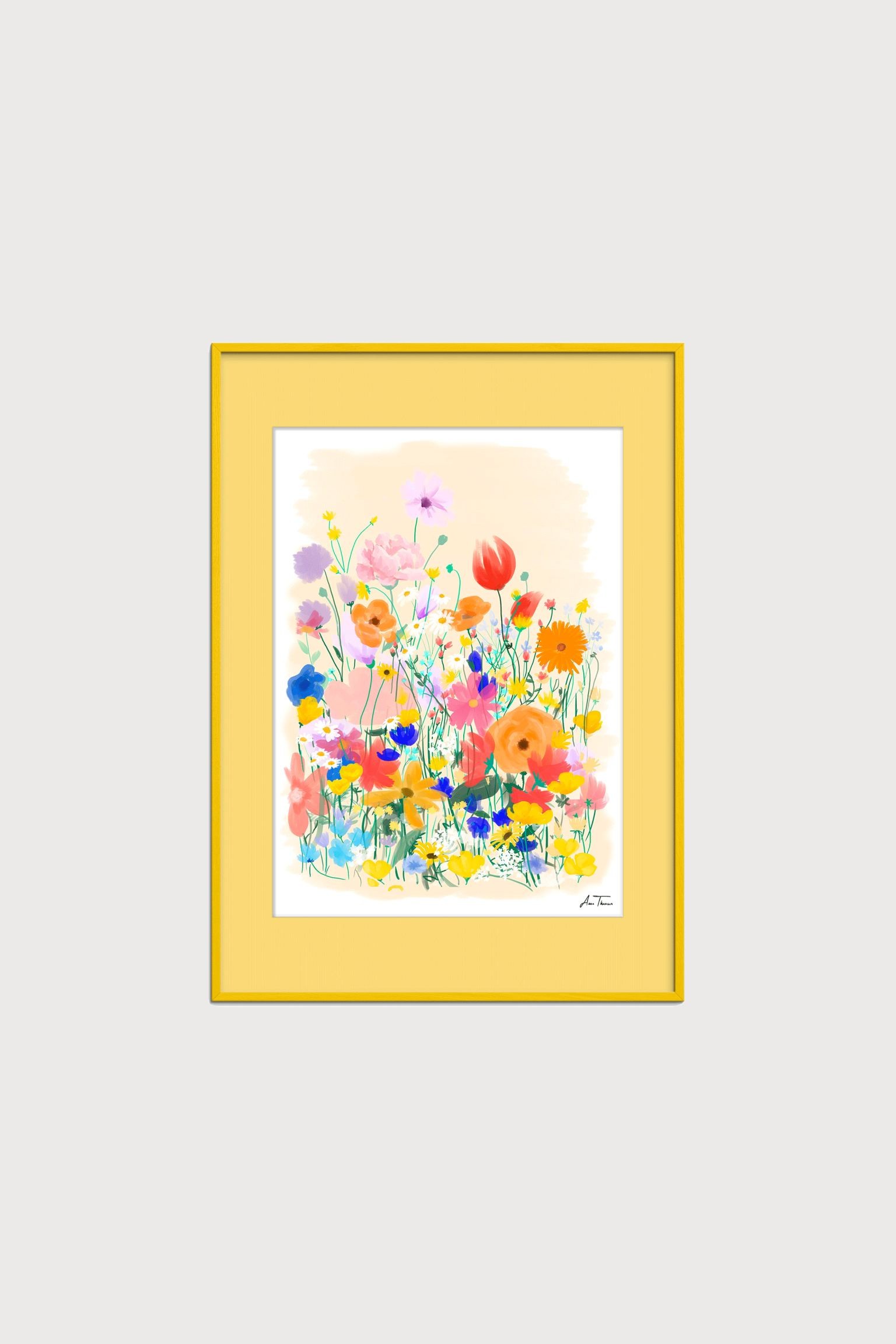 Poster & Frame Анна Томсен - Поле цветов №1 (в рамке) - Желтые цветы 1204737001 | 1204737001