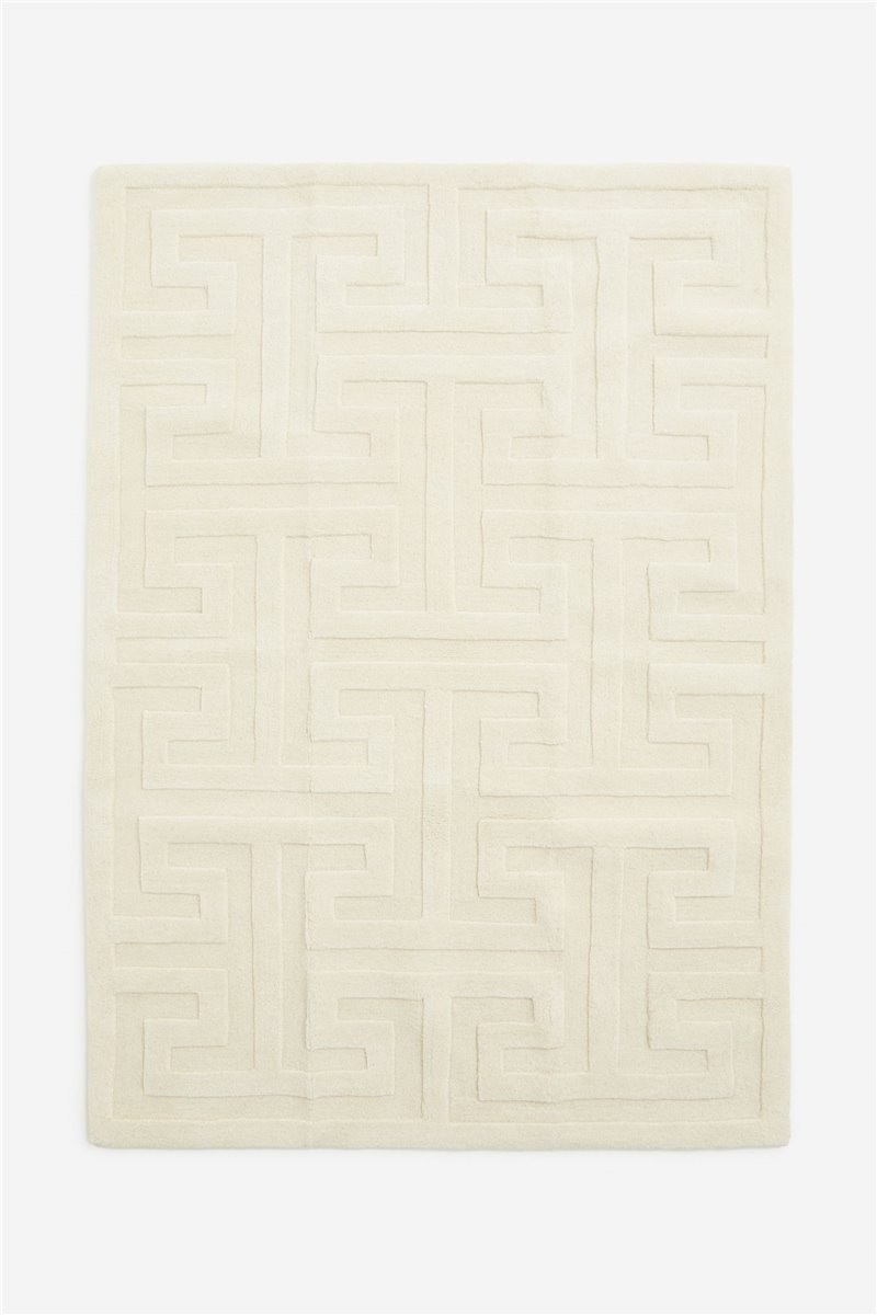 H&M Home Пушистый шерстяной ковер, светло-бежевый, 170x240 1209763001 | 1209763001
