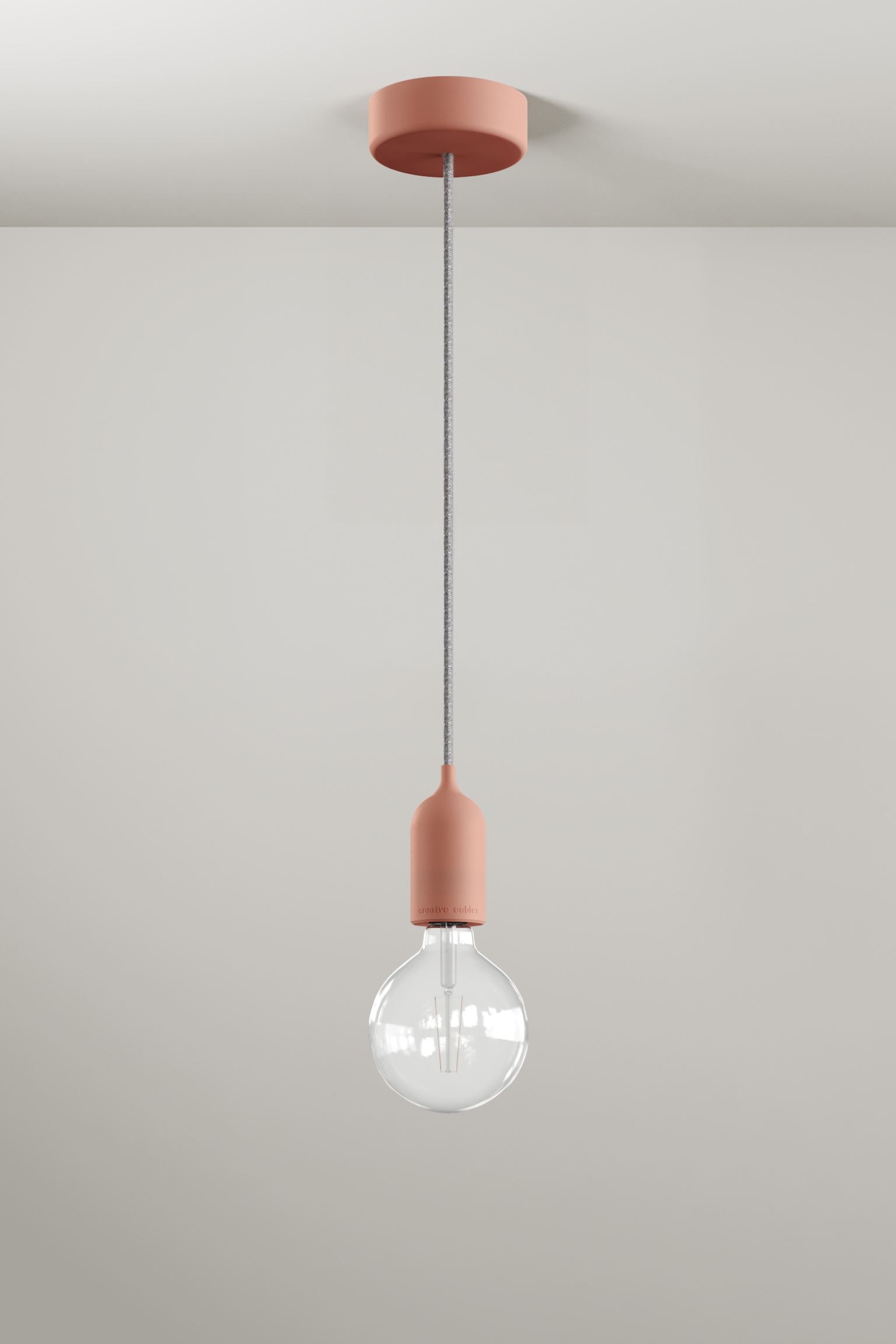 Creative-Cables Пастельный уличный подвесной светильник с лампочкой - лососевый/серый 1221054001 | 1221054001