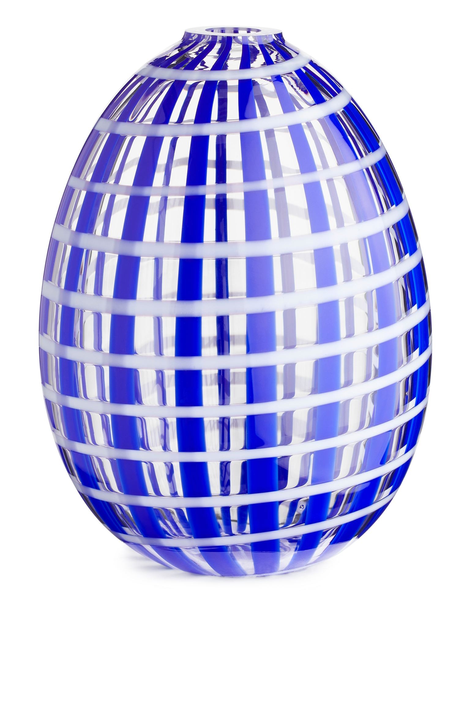 ARKET Ваза стеклянная 15 см - Синий/белый 1228372001 | 1228372001
