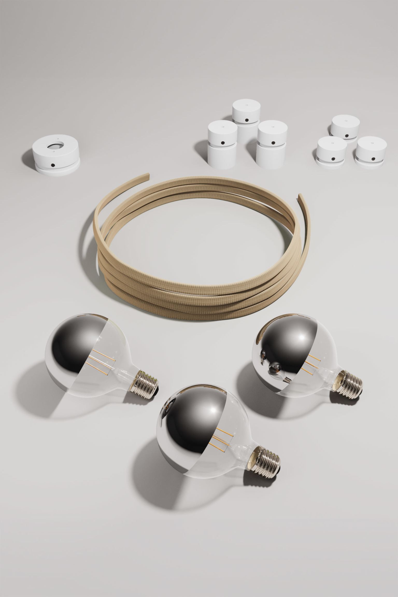 Creative-Cables Персонализированная лампа с 3 лампочками - джутовый/белый 1232987002 | 1232987002