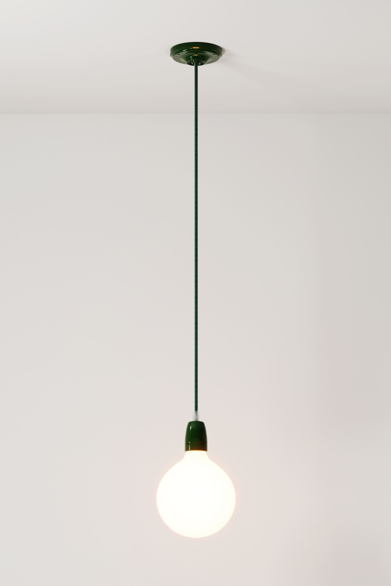 Creative-Cables Фарфоровый Подвесной Светильник С Лампочкой - Зеленый 1257464005 | 1257464005