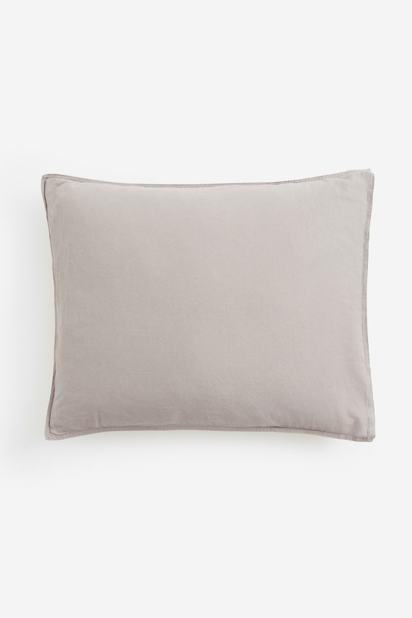 H&amp;M Home Випрана наволочка з білизною - коричнево-сіра 1127677009 | 1127677009