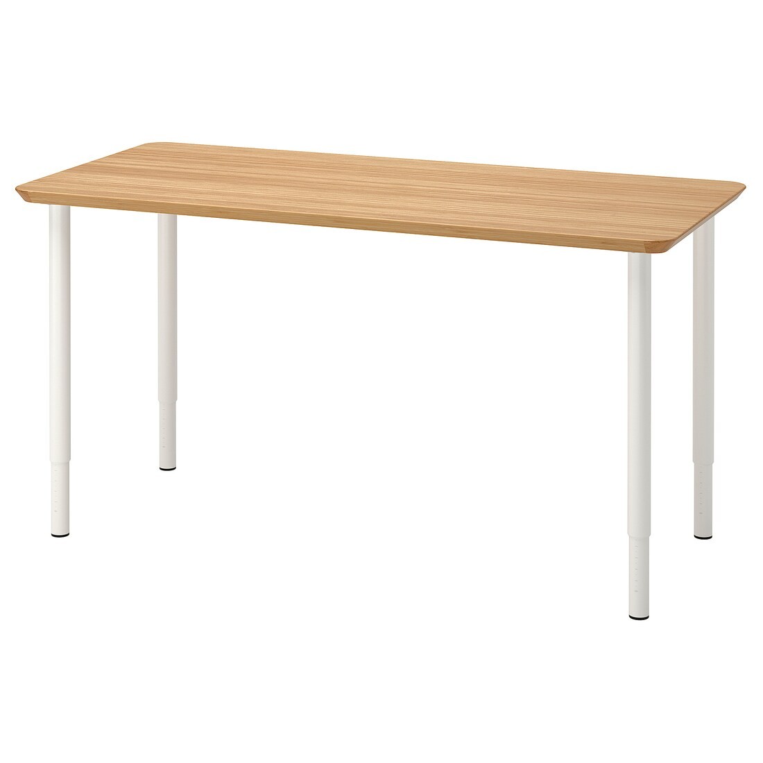 IKEA ANFALLARE АНФАЛЛАРЕ / OLOV ОЛОВ Письменный стол, бамбук / белый, 140x65 см 19417701 | 194.177.01