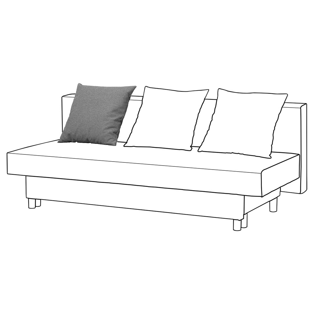 IKEA ASARUM АСАРУМ Подушка спинки 3-местого дивана-кровати, серый / запчасть 10498103 104.981.03