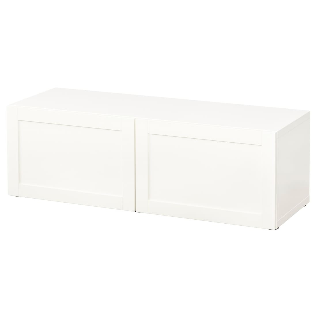 IKEA BESTÅ БЕСТО Шкаф с дверьми, белый / Hanviken белый, 120x42x38 см 49047421 490.474.21