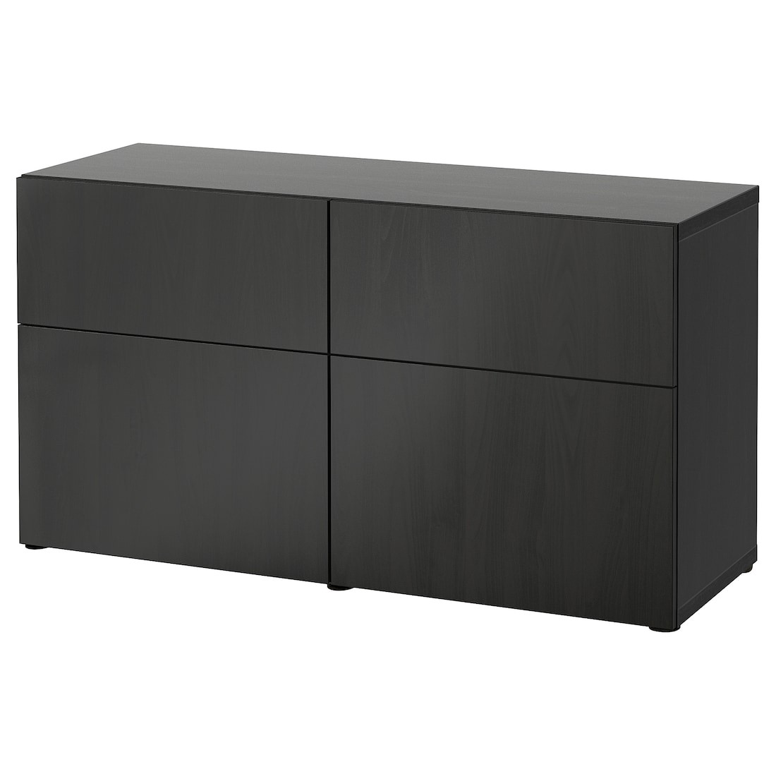 IKEA BESTÅ БЕСТО Комбинация для хранения с дверцами / ящиками, черно-коричневый / Lappviken черно-коричневый, 120x42x65 см 59324615 | 593.246.15