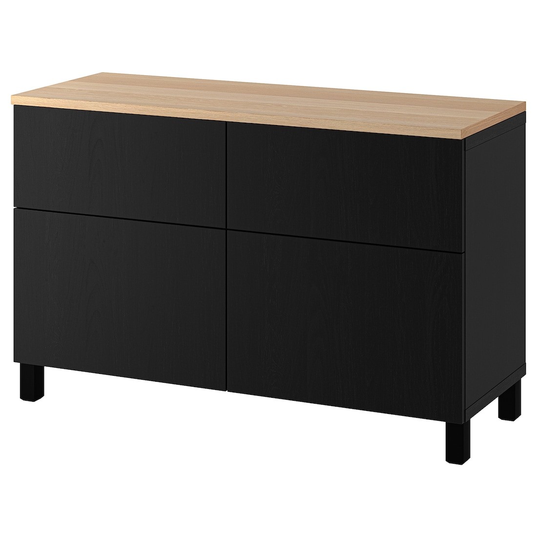 IKEA BESTÅ БЕСТО Комбинация для хранения с дверцами / ящиками, черно-коричневый / Lappviken / Stubbarp черно-коричневый, 120x42x76 cм 89440454 | 894.404.54