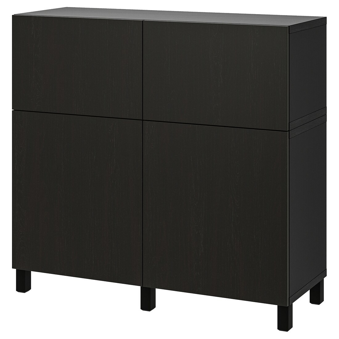 IKEA BESTÅ БЕСТО Комбинация для хранения с дверцами / ящиками, черно-коричневый / Lappviken / Stubbarp черно-коричневый, 120x42x112 см 09480806 094.808.06