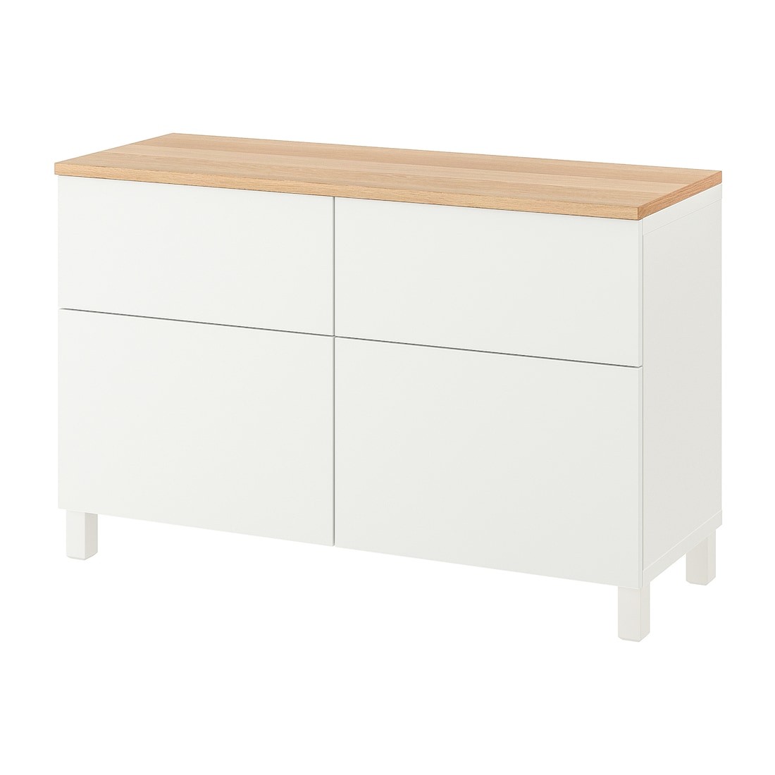 IKEA BESTÅ БЕСТО Комбинация для хранения с дверцами / ящиками, белый / Lappviken / Stubbarp белый, 120x42x76 cм 09440453 094.404.53
