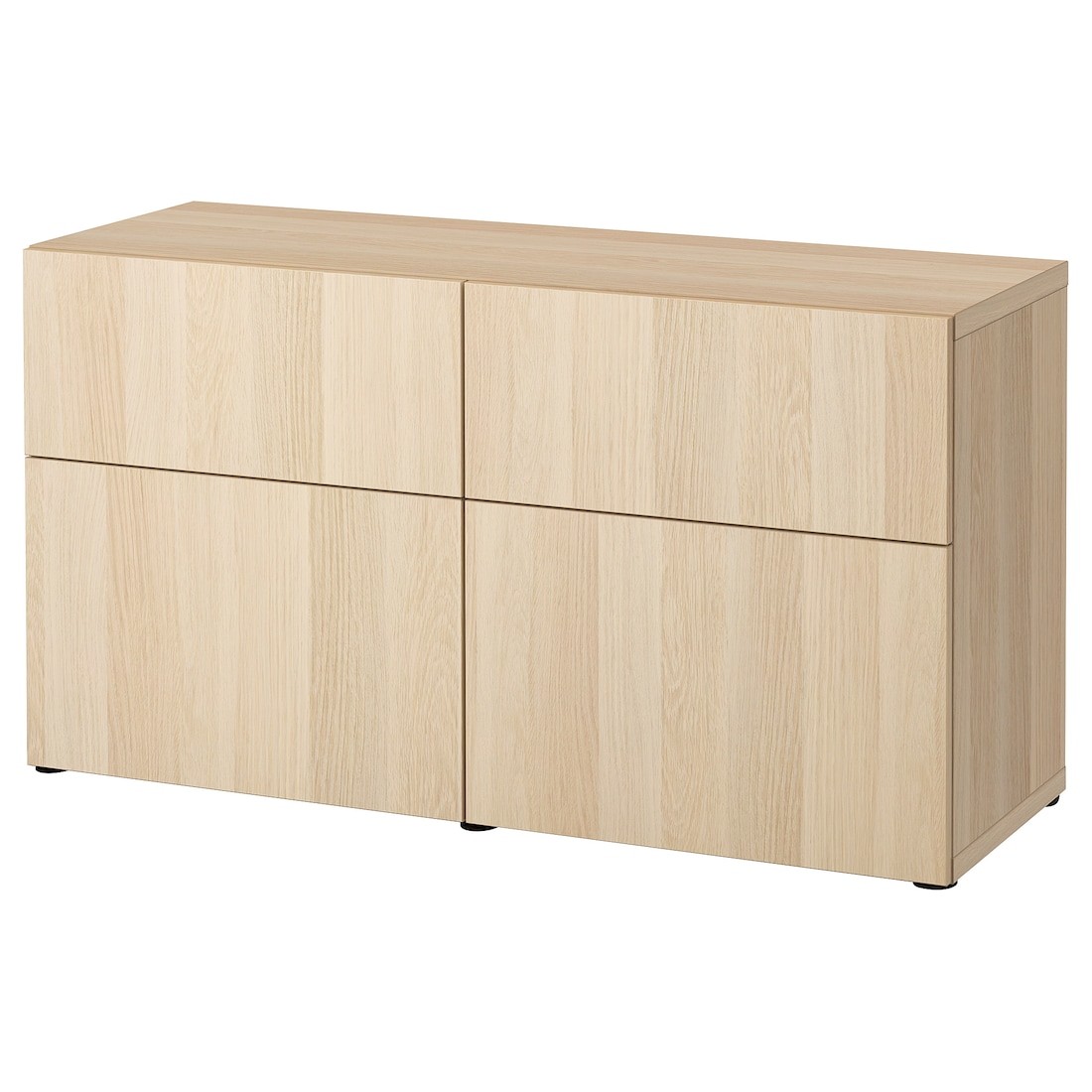 IKEA BESTÅ БЕСТО Комбинация для хранения с дверцами / ящиками, под беленый дуб / Lappviken под беленый дуб, 120x42x65 см 69412640 | 694.126.40