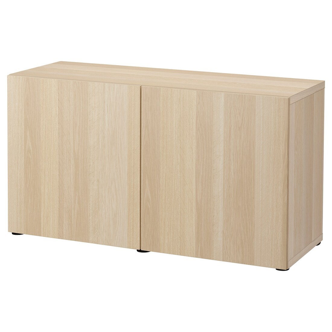 IKEA BESTÅ БЕСТО Комбинация для хранения с дверцами, под беленый дуб / Lappviken под беленый дуб, 120x42x65 см 29324532 293.245.32