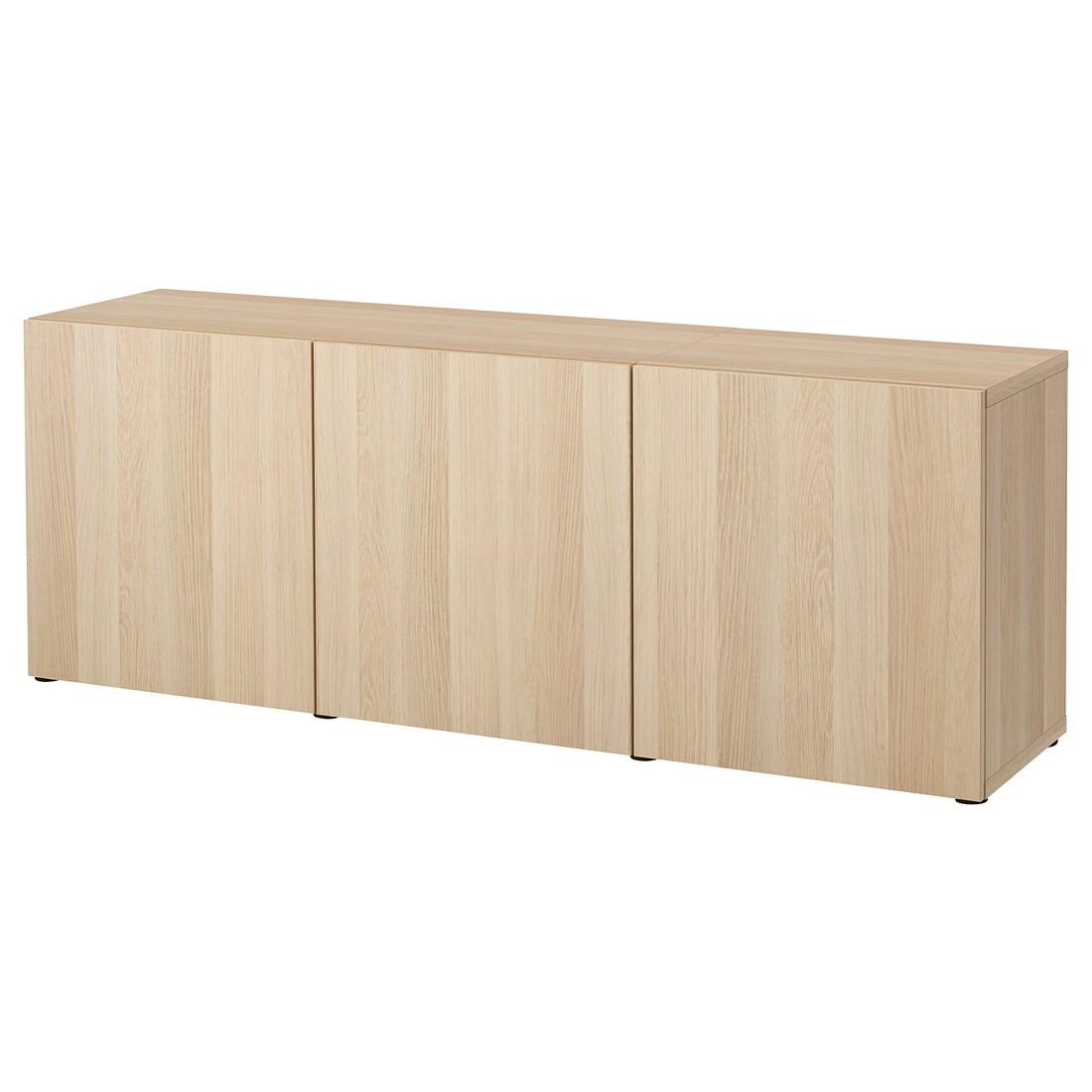 IKEA BESTÅ БЕСТО Комбинация для хранения с дверцами, под беленый дуб / Lappviken под беленый дуб, 180x42x65 см 19324981 193.249.81